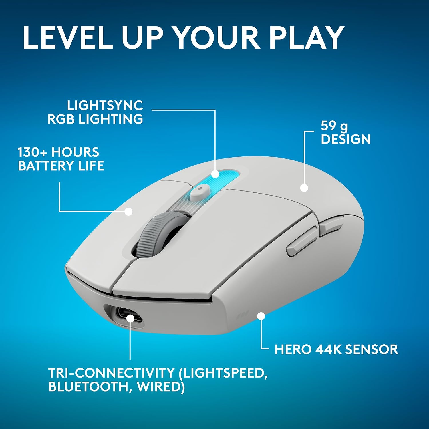 Logitech G305 Lightspeed Wireless Gaming Mouse, Hero Sensor, 12,000 DPI, Lightweight, 6 Programmable Buttons, 250h Battery, On-Board Memory, Compatible with PC, Mac - Black