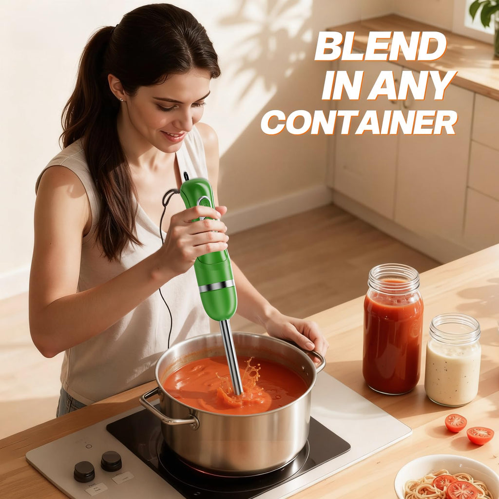 Turelar Immersion Blender Handheld Corded Hand Blenders Set 1100W, Trigger Variable Speed 5 in 1 Stick Emulsifier with Chopper, Whisk and Frother for Soup, Baby Food and Smoothies,Black