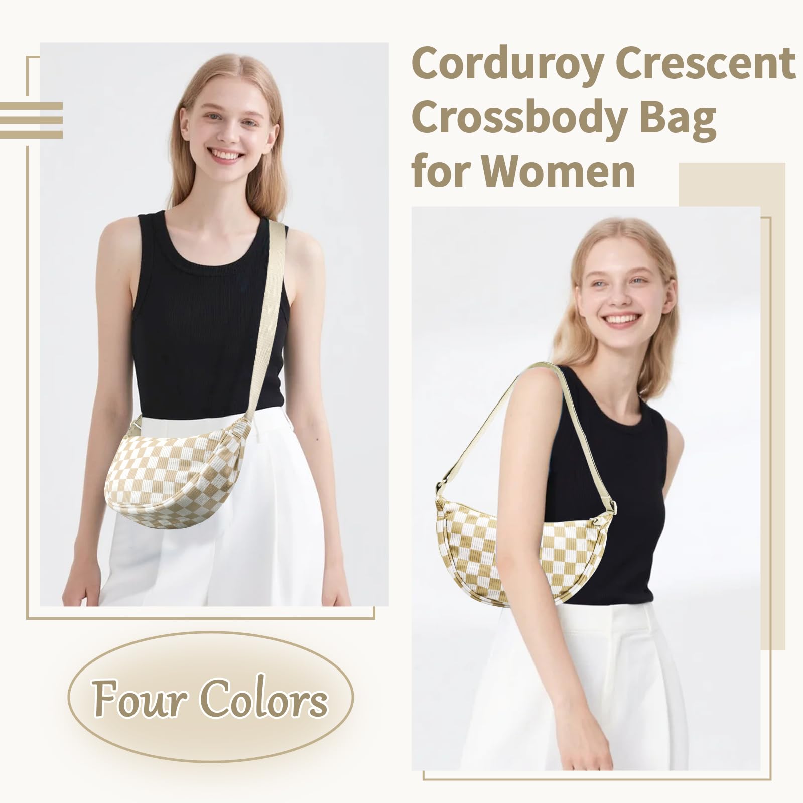 Nylon Crescent Crossbody Bag for Women Purses Trendy Men,Small Travel Sling Bag Hobo