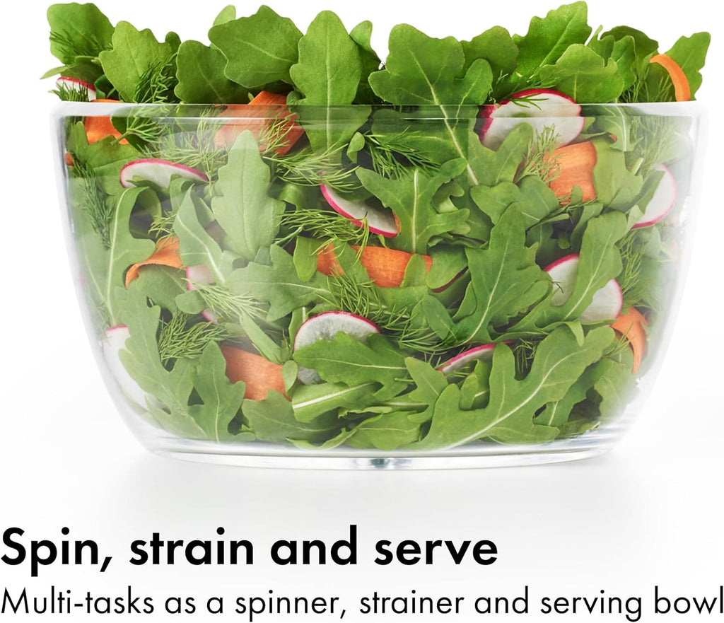 OXO Good Grips Salad Spinner | Lettuce Spinner | Fruit Washer | Fruit Washing Bowl with Strainer | Vegetable Cleaner | Salad Cleaner | Lettuce Washer | 6.22 Quart Capacity