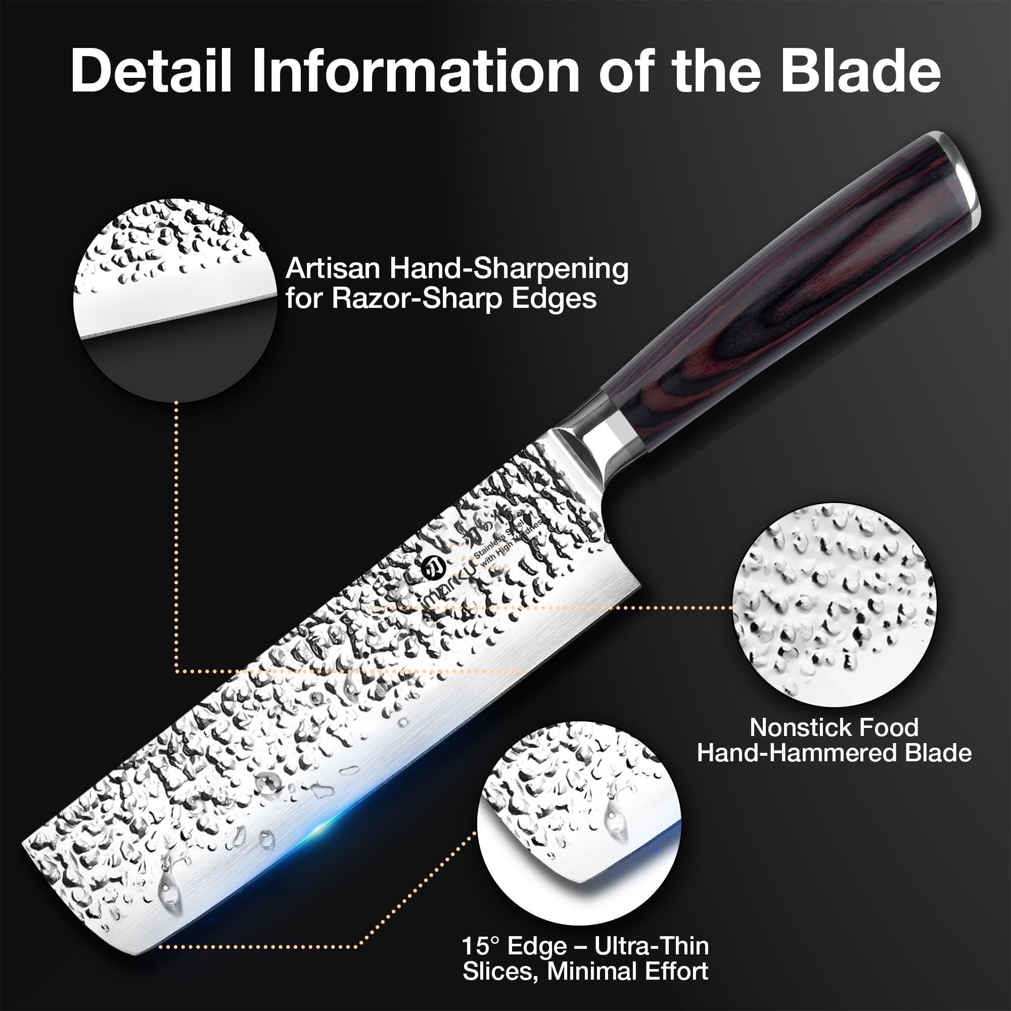 imarku Chef Knife 7 Inch Kitchen Knife Ultra Sharp Santoku Knife - High Carbon Japanese Chefs Knife, Kitchen Gadgets 2025, Apartment Essentials, Birthday Gifts for Him Her, Best Gifts for Women Men