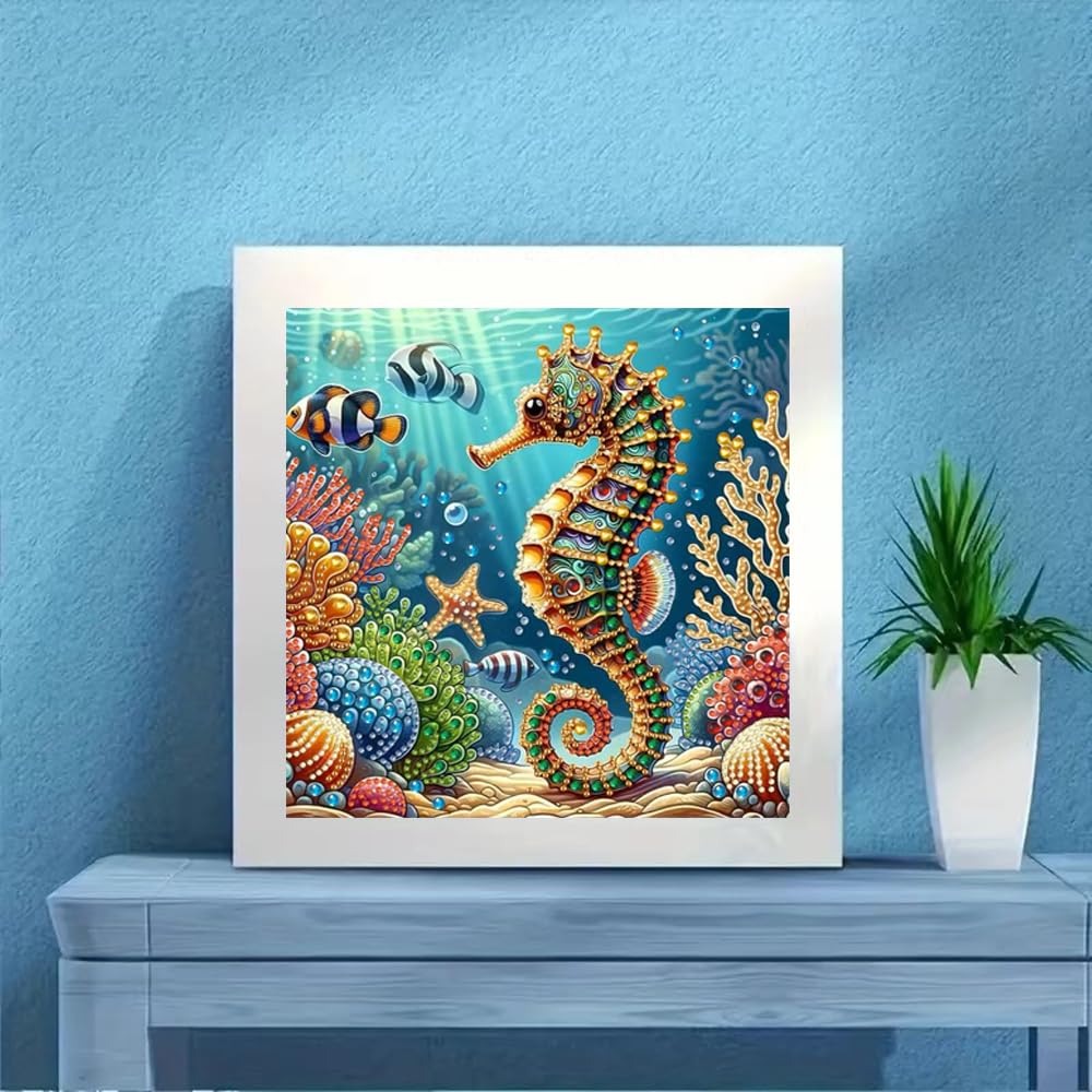 ZQEATRY Sea Turtle Animal Special Shape Diamond Art Kits for Adults,5D Diamond Painting Kits for Beginner,DIY Diamond Crystal Rhinestones Painting Kits for Home Wall Decor Gift 11.8 X 11.8inch