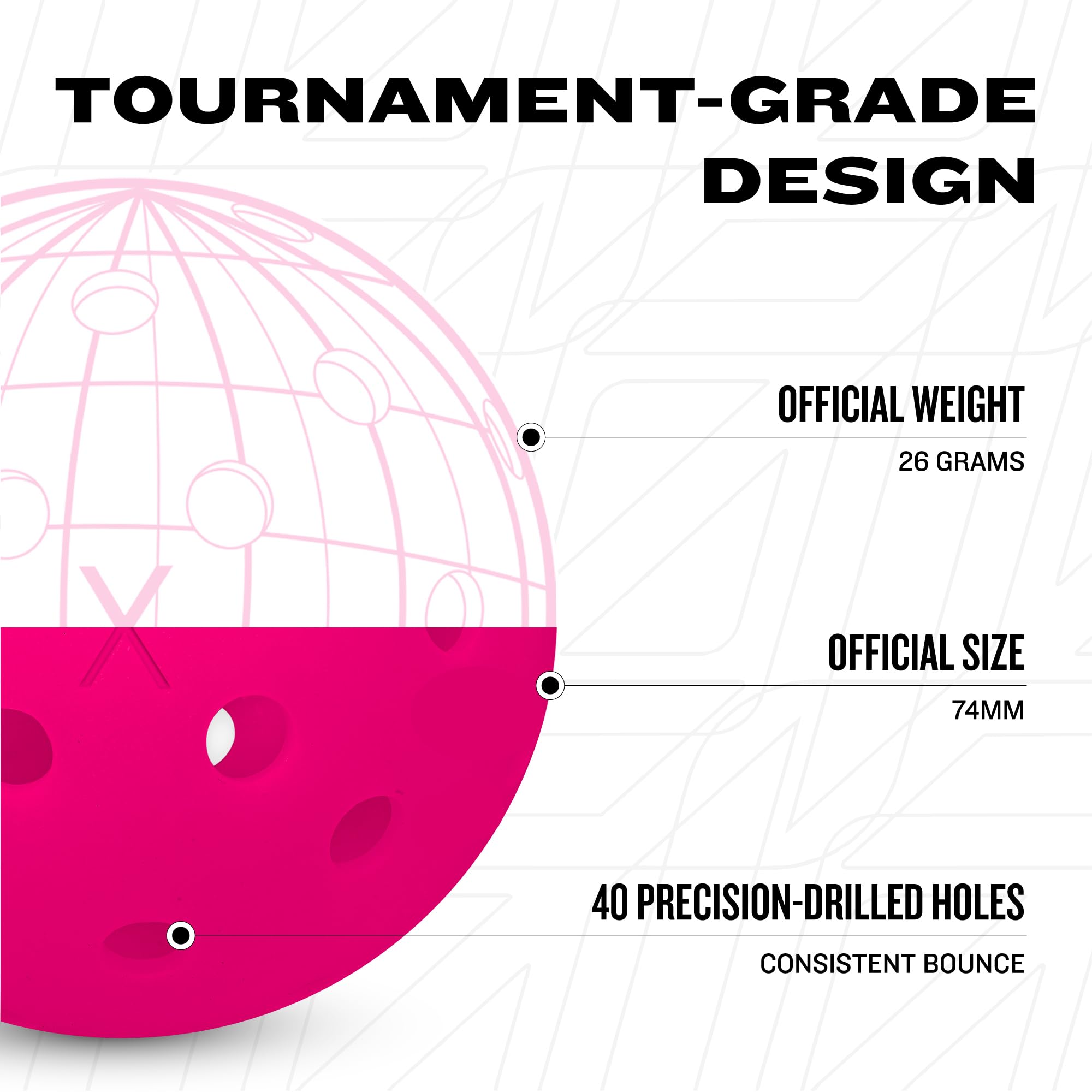 Franklin Sports X-40 Outdoor Pickleballs - Official Ball of USA Pickleball, APP Tour + US Open - Regulation Size