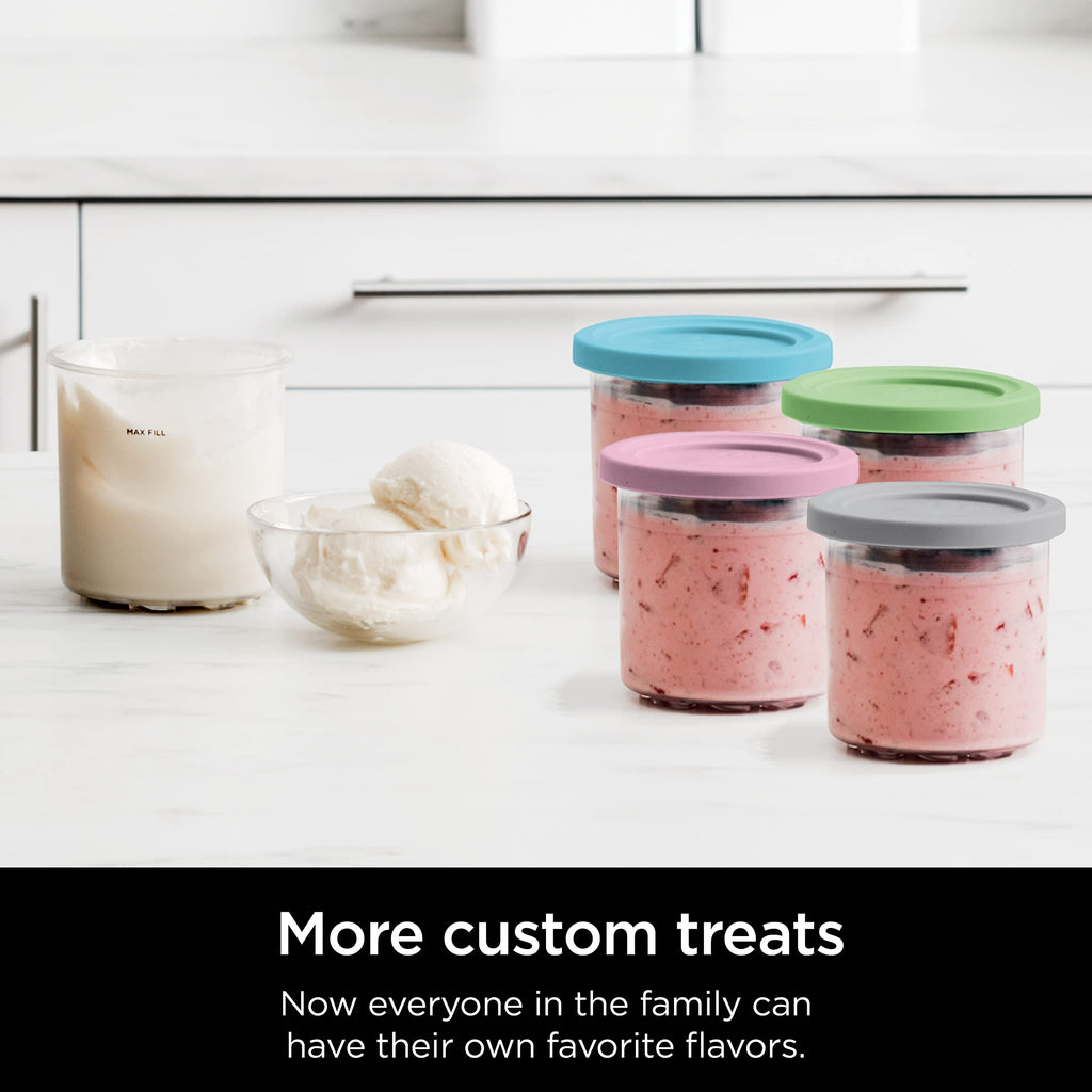 Ninja NC301 CREAMi Ice Cream Maker, for Gelato, Mix-ins, Milkshakes, Sorbet, Smoothie Bowls & More, 7 One-Touch Programs, with (2) Pint Containers & Lids, Compact Size, Perfect for Kids, Silver