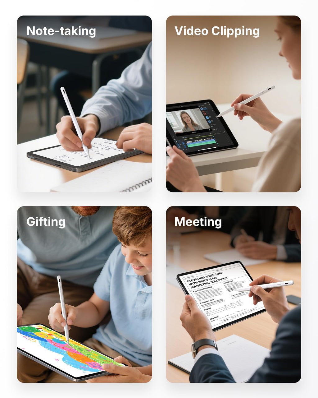 Metapen A8 iPad Pencil for Apple iPad 2018-2026, 4Min Fast Charge, Palm Rejection Stylus Pen for iPad 11/10/9/8/7/6th Gen, iPad Accessories for Pro 12.9/11/13-inch M4, Air 3/4/5/M2/M3, Mini 5/6th