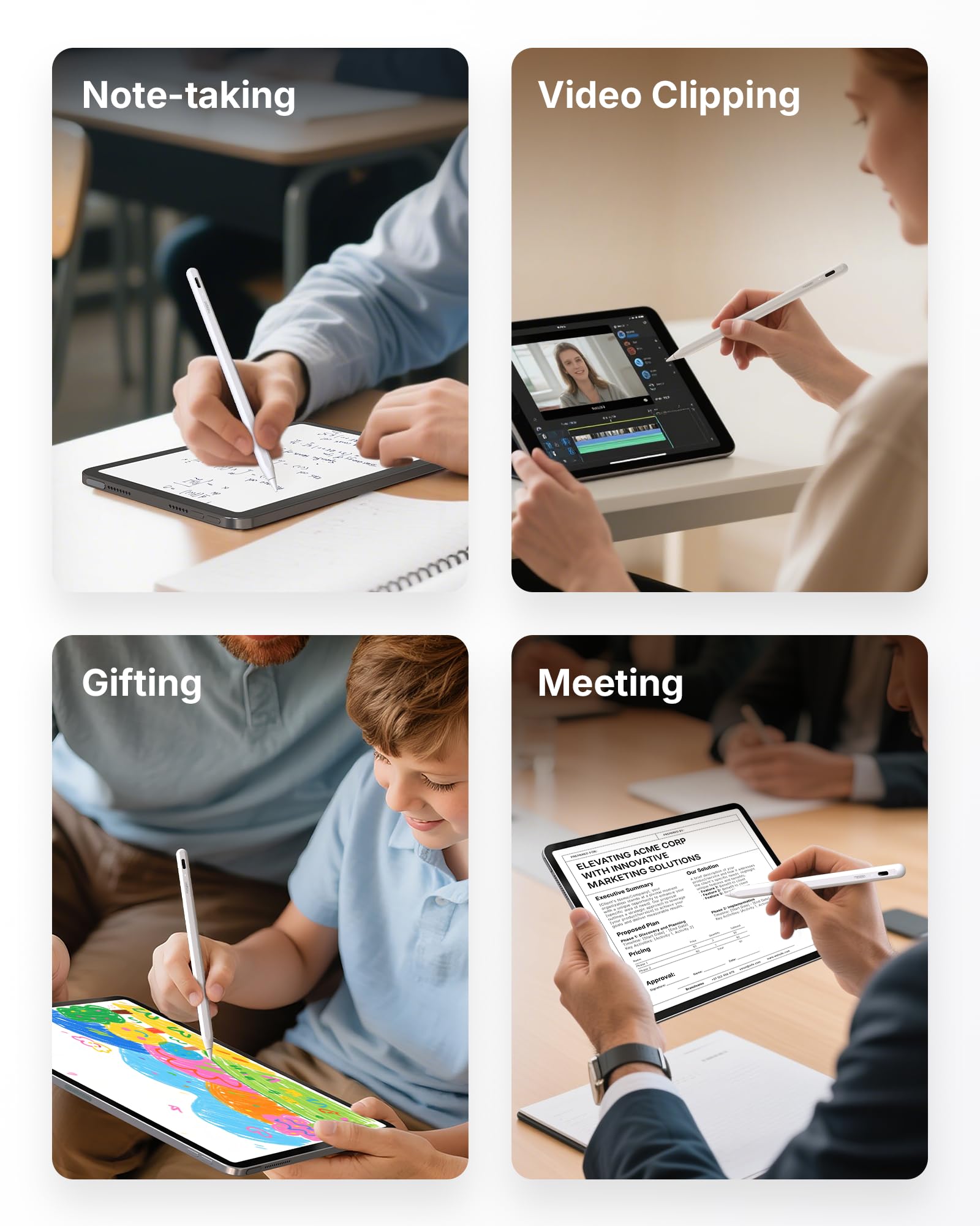 Metapen A8 iPad Pencil for Apple iPad 2018-2026, 4Min Fast Charge, Palm Rejection Stylus Pen for iPad 11/10/9/8/7/6th Gen, iPad Accessories for Pro 12.9/11/13-inch M4, Air 3/4/5/M2/M3, Mini 5/6th