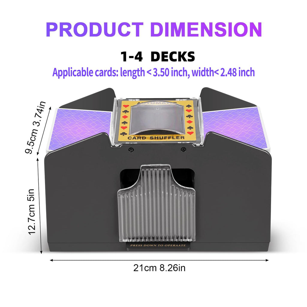 FEIERYA Automatic Card Shuffler 2 Deck,Battery-Operated Electric UNO Poker Shuffler,Playing Card Shuffler for Home Card Game,Travel