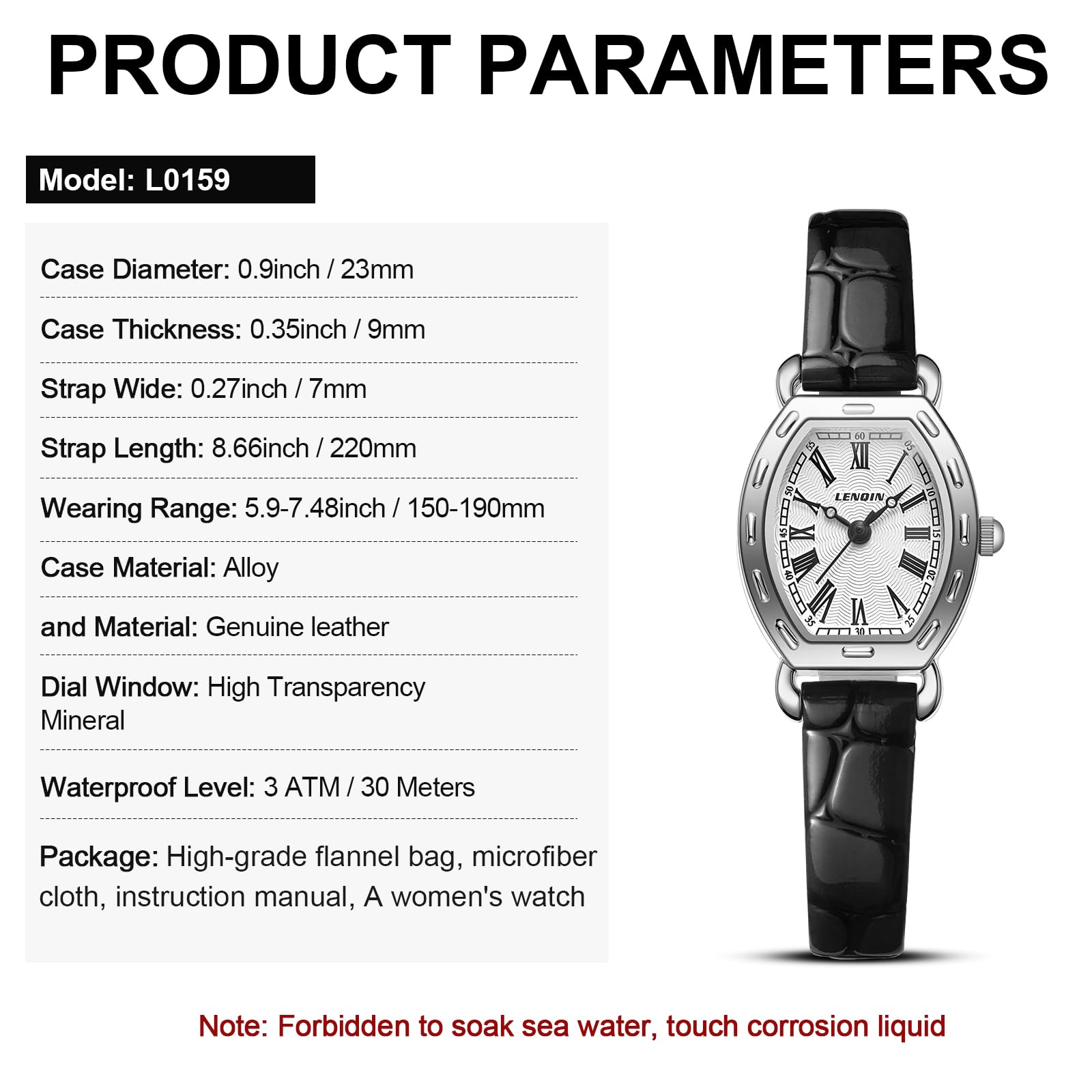 LN LENQIN Ladies Watches Analog Quartz Watch for Women Waterproof Women's Wrist Watches Easy Reader Womens Watch with Leather Strap