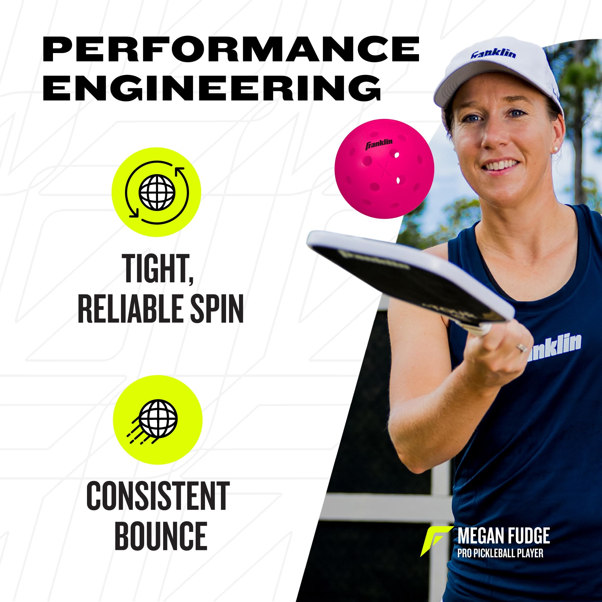 Franklin Sports X-40 Outdoor Pickleballs - Official Ball of USA Pickleball, APP Tour + US Open - Regulation Size