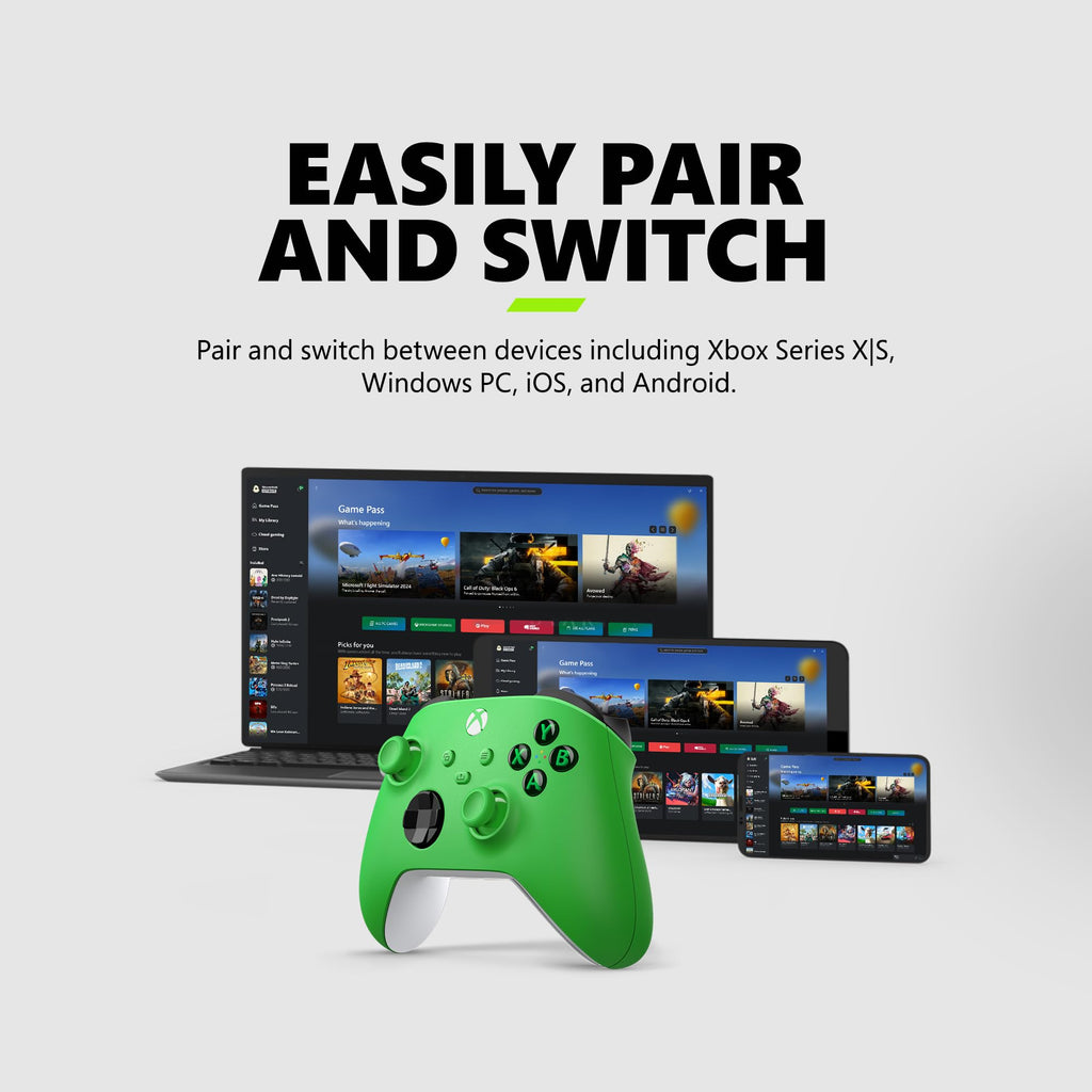 Xbox Wireless Gaming Controller | Shock Blue | Console, PC, & Android | Textured Grip | Wireless, Bluetooth, USB-C Connectivity