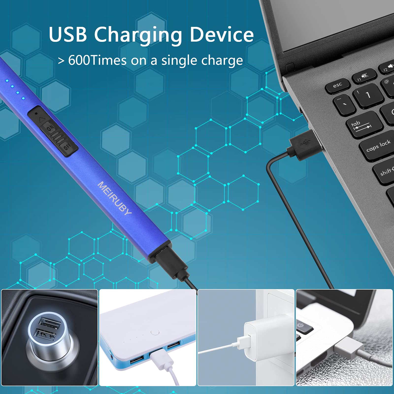 MEIRUBY Lighter Electric Candle Lighter, Birthday for Women Men Mom Wife Sister, Rechargeable USB Arc Lighters for Candle Camping BBQ