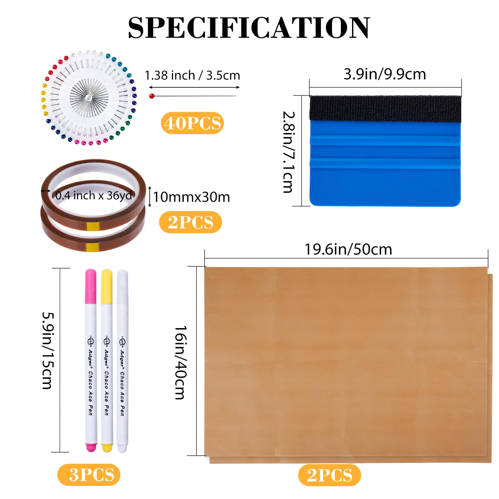9Pcs Tshirt-Ruler Guide to Center Vinyl, Transparent V-Neck/Round PVC Ruler for Alignment, Heat Press, Children Youth Adult, Front and Back Measurement (10in)