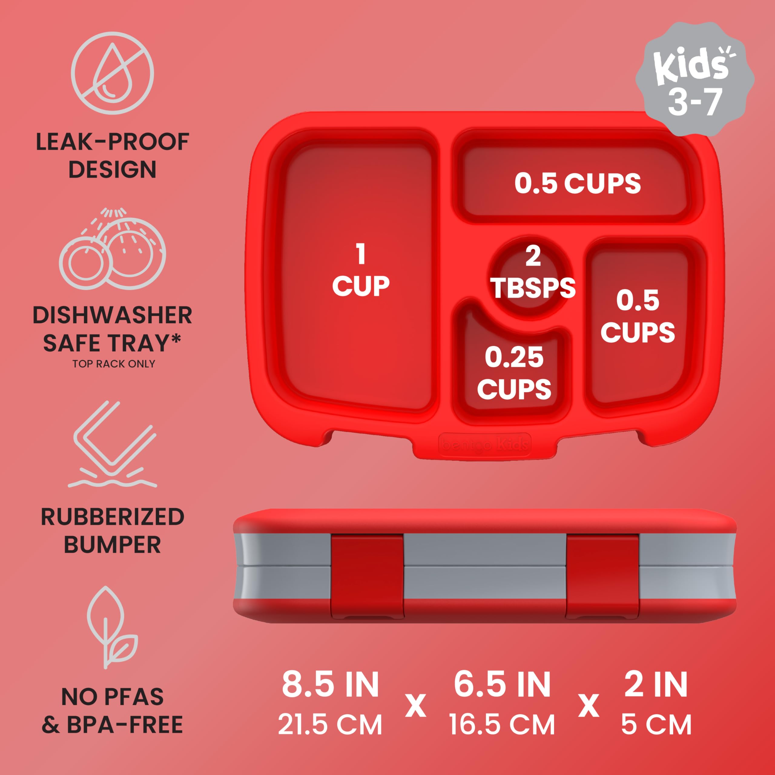 Bentgo Kids Prints Leak-Proof, 5-Compartment Bento-Style Kids Lunch Box - Ideal Portion Sizes for Ages 3-7, Durable, Drop-Proof, Dishwasher Safe, & PFAS & BPA-Free Materials (Unicorn)