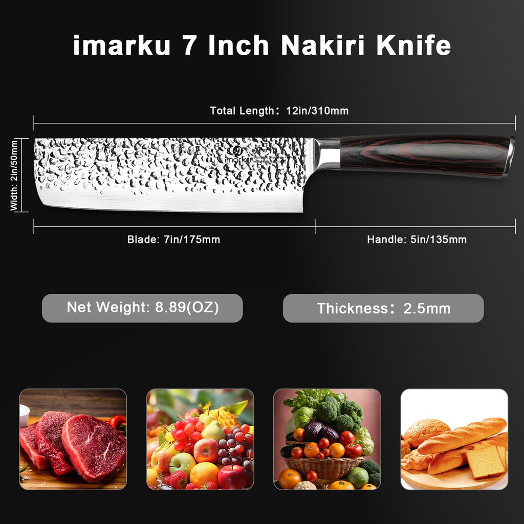 imarku Chef Knife 7 Inch Kitchen Knife Ultra Sharp Santoku Knife - High Carbon Japanese Chefs Knife, Kitchen Gadgets 2025, Apartment Essentials, Birthday Gifts for Him Her, Best Gifts for Women Men