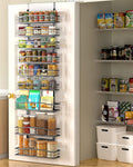 Moforoco White 9-Tier Over The Door Pantry Organizer, Pantry Organization And Storage, Metal Hanging Spice Rack Shelves Door, Home & Kitchen Essentials, Laundry Room Bathroom Organization