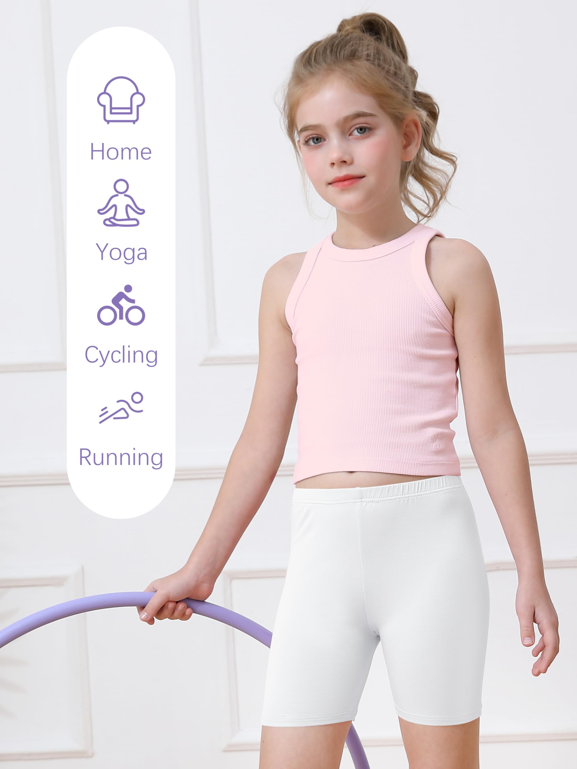 Resinta 6 Pack Girls Bike Shorts Under Dress Dance Cartwheel Shorts for Toddler Kids Summer Clothes Multicolor