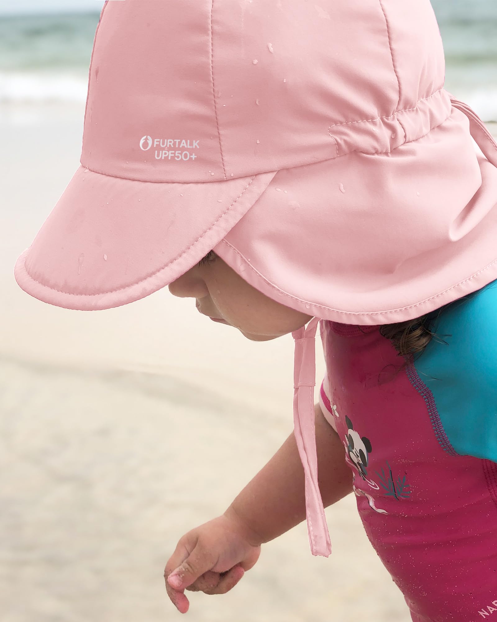 FURTALK Baby Sun Hat with Neck Flap UPF 50+ Adjustable Baby Boys Girls Summer Beach Hat for Traveling Swim Hat