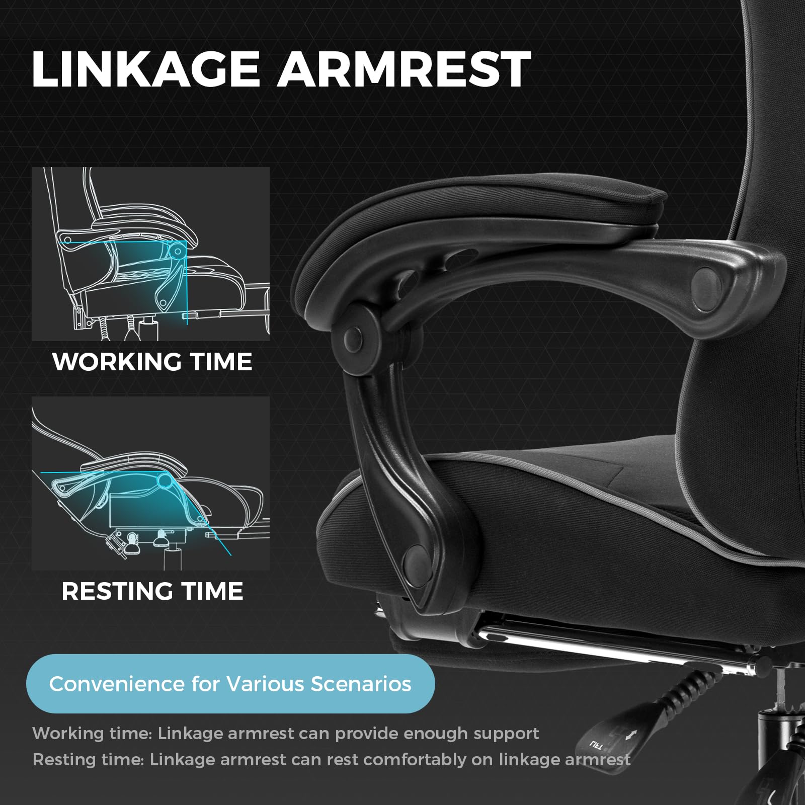 GTPLAYER Gaming Chair, Computer Chair with Footrest and Lumbar Support, Height Adjustable Game Chair with 360°-Swivel Seat and Headrest and for Office or Gaming (Pearl White)
