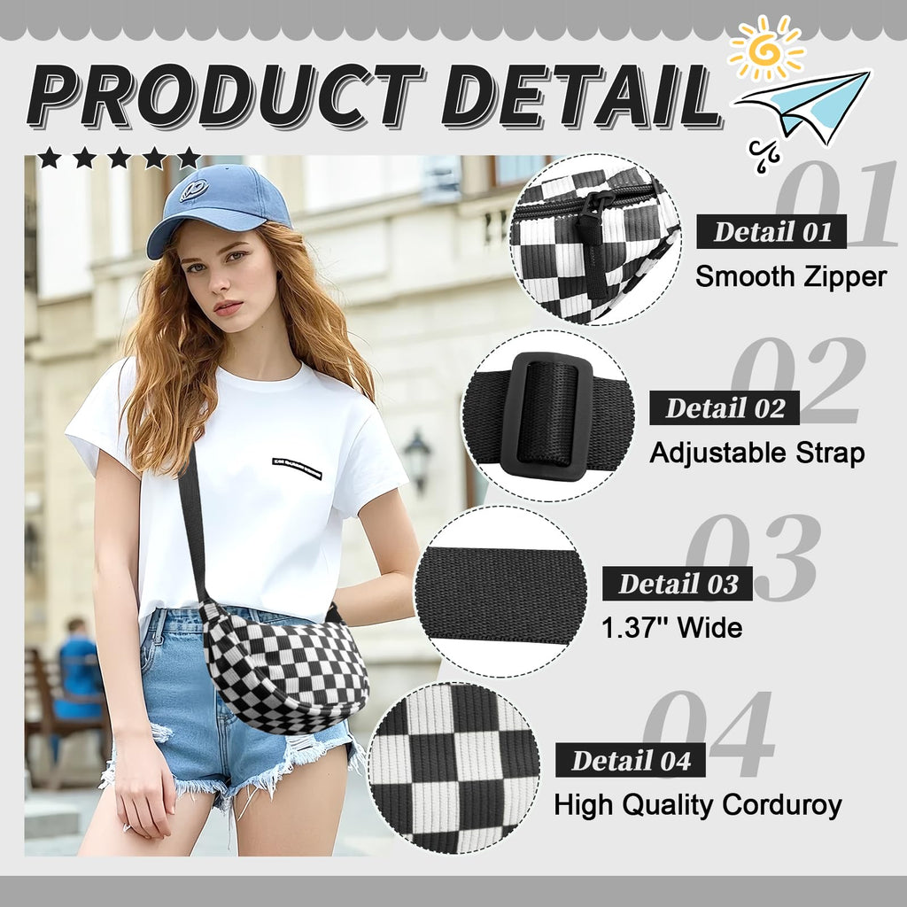 Nylon Crescent Crossbody Bag for Women Purses Trendy Men,Small Travel Sling Bag Hobo