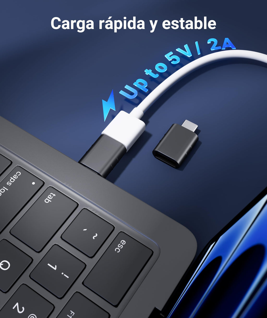 Syntech USB C to USB Adapter Pack of 2, USB 3.0 Female to Thunderbolt 4/3 Adapter Compatible with MacBook Pro Air 2024, Surface, iPad, iPhone, Galaxy Notebook, XPS and More Type C Devices, Space Grey