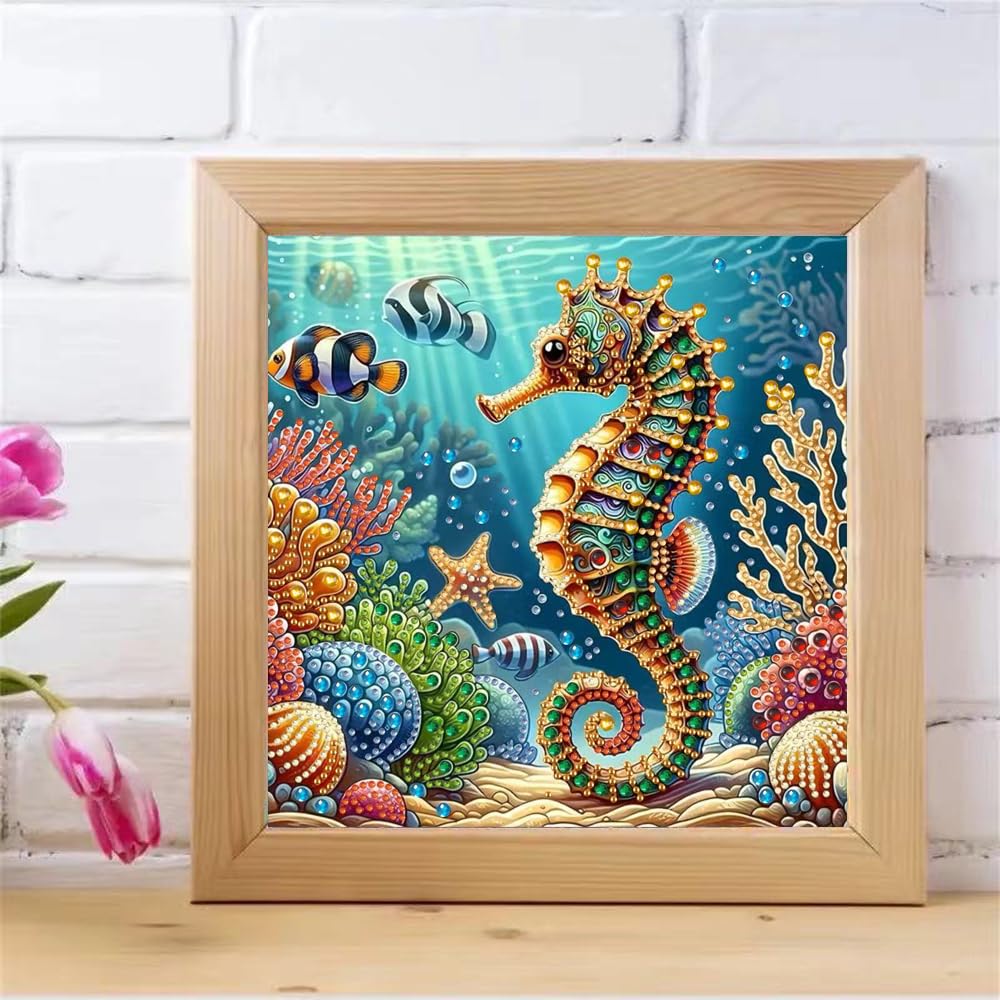 ZQEATRY Sea Turtle Animal Special Shape Diamond Art Kits for Adults,5D Diamond Painting Kits for Beginner,DIY Diamond Crystal Rhinestones Painting Kits for Home Wall Decor Gift 11.8 X 11.8inch