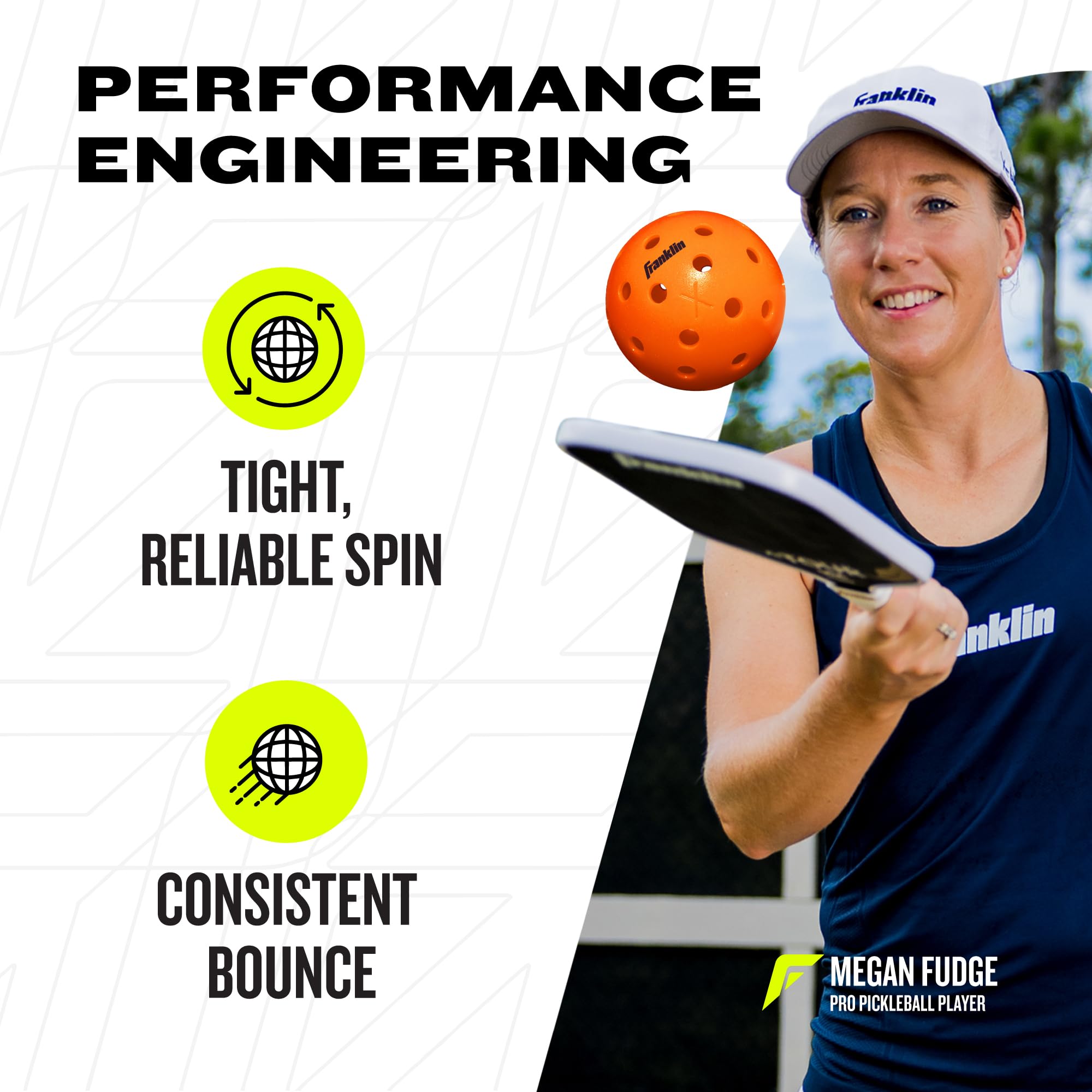 Franklin Sports X-40 Outdoor Pickleballs - Official Ball of USA Pickleball, APP Tour + US Open - Regulation Size