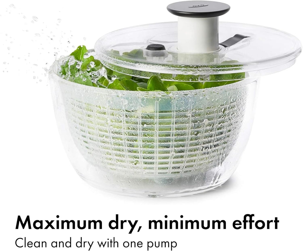 OXO Good Grips Salad Spinner | Lettuce Spinner | Fruit Washer | Fruit Washing Bowl with Strainer | Vegetable Cleaner | Salad Cleaner | Lettuce Washer | 6.22 Quart Capacity