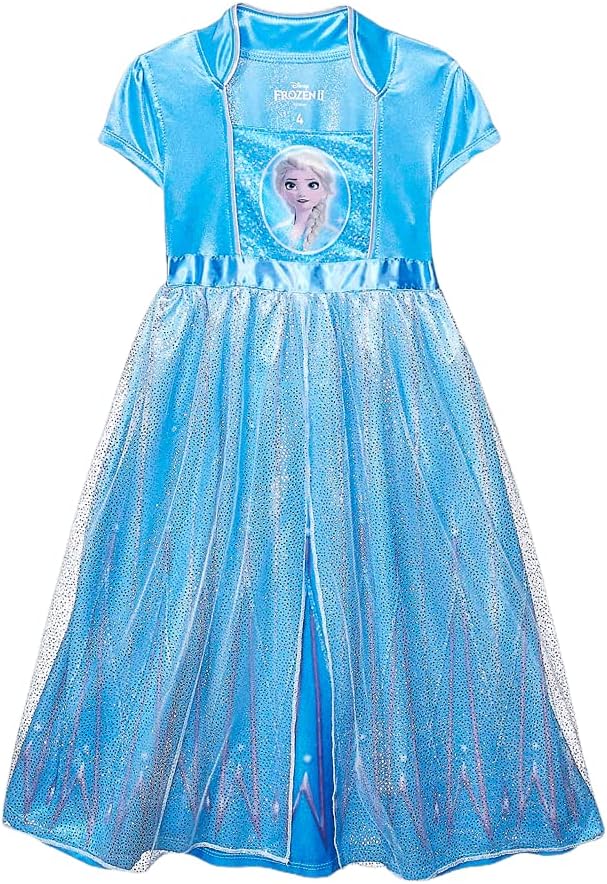 Disney Girls' Princess Dress Nightgown, Fantasy Gown, Soft & Cute Pajamas for Kids