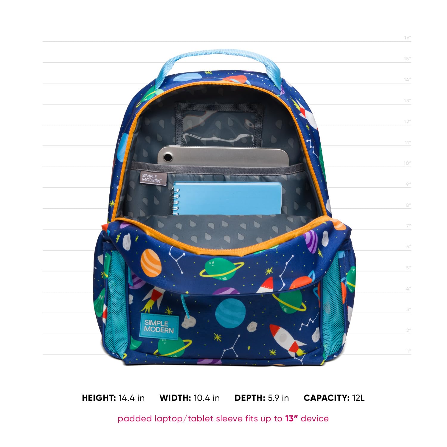 Simple Modern Medium Disney Toddler Backpack for School Girls and Boys | Kindergarten Elementary Kids Backpack | Fletcher Collection | Kids - 15" tall | Princess Rainbows