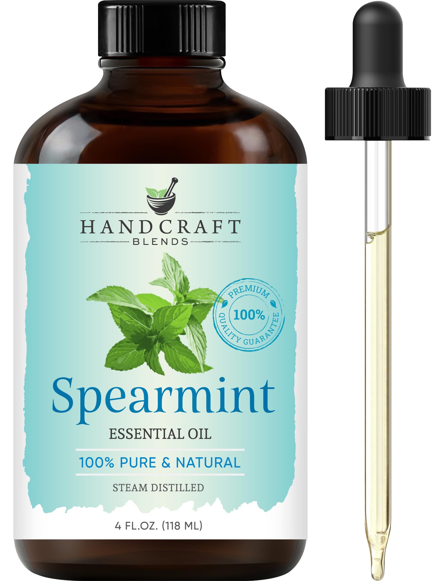 Handcraft Blends Peppermint Essential Oil – Huge 4 Fl Oz – 100% Pure and Natural – Premium Grade Essential Oil for Diffuser and Aromatherapy, Skin, Massage, Candle and Soap Making Fragrance