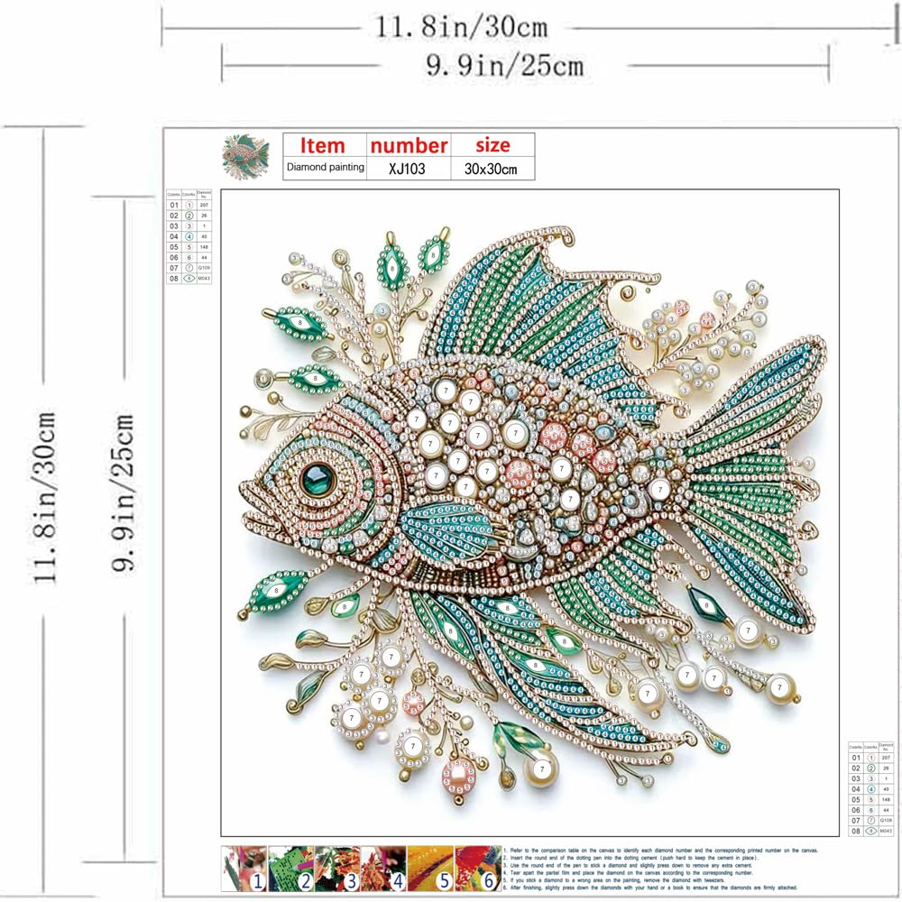 ZQEATRY Sea Turtle Animal Special Shape Diamond Art Kits for Adults,5D Diamond Painting Kits for Beginner,DIY Diamond Crystal Rhinestones Painting Kits for Home Wall Decor Gift 11.8 X 11.8inch