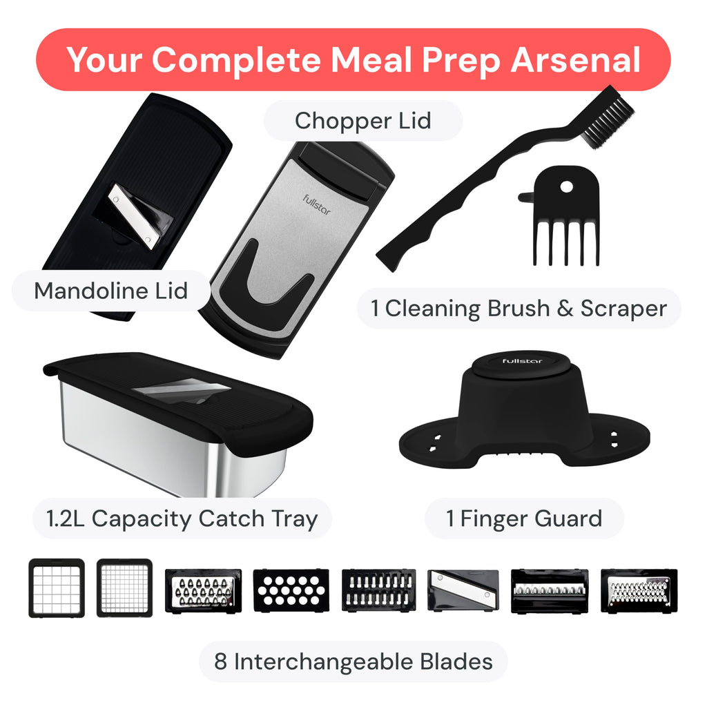 Fullstar The Original Pro Chopper - Vegetable Chopper and Spiralizer, Food Chopper with Container, Fruit Slicer, Kitchen Gadgets & Gifts, Home Essentials (4 in 1, White)