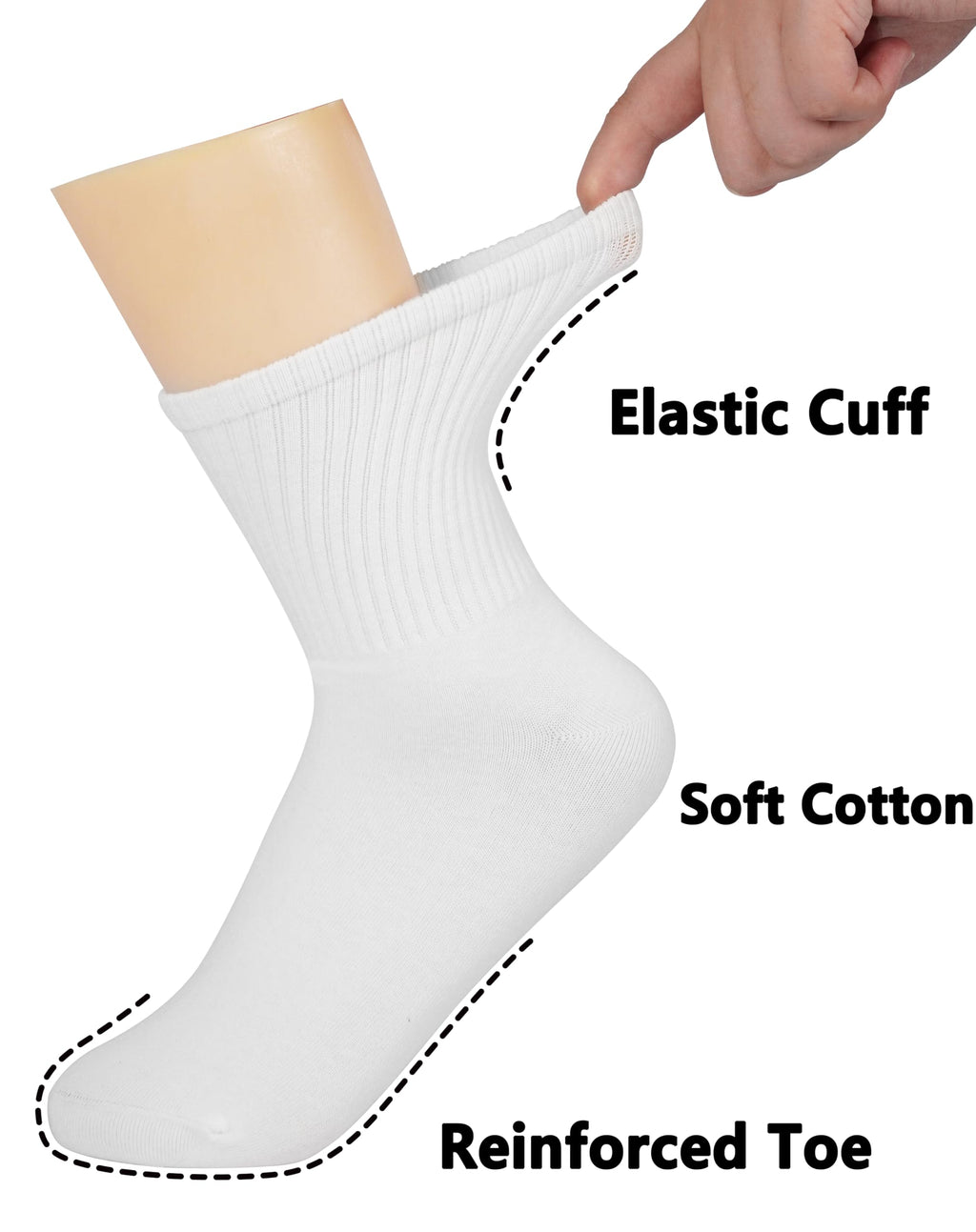BomKinta Women Casual Calf Socks - Cute Cotton Crew Socks - Soft Above Ankle Sock Gifts 6 Pairs Size 5-10