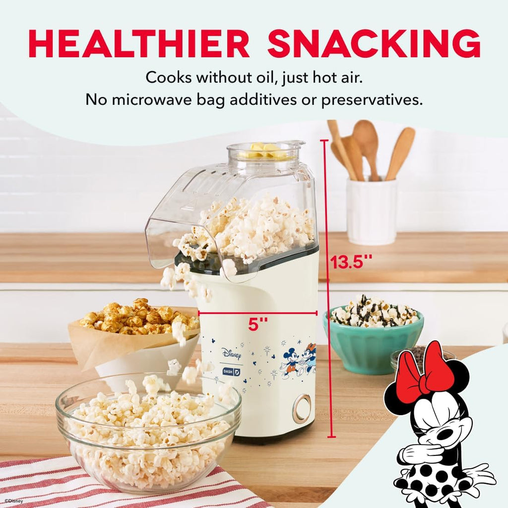 DASH Fresh Pop Popcorn Maker - Oil-Free, Air Popcorn Popper - With Measuring Cup & Recipe Guide - Perfect for Movie Nights - 16 Cups, Aqua