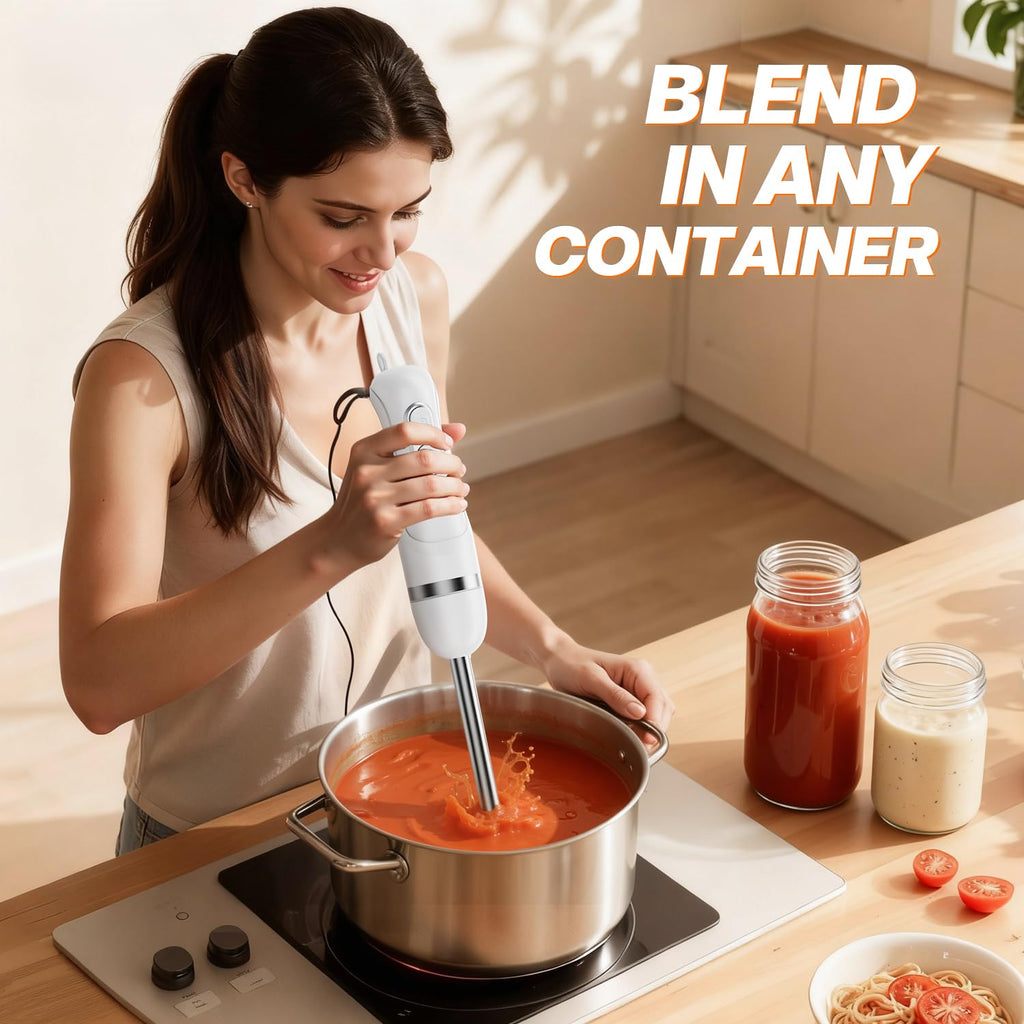 Turelar Immersion Blender Handheld Corded Hand Blenders Set 1100W, Trigger Variable Speed 5 in 1 Stick Emulsifier with Chopper, Whisk and Frother for Soup, Baby Food and Smoothies,Black