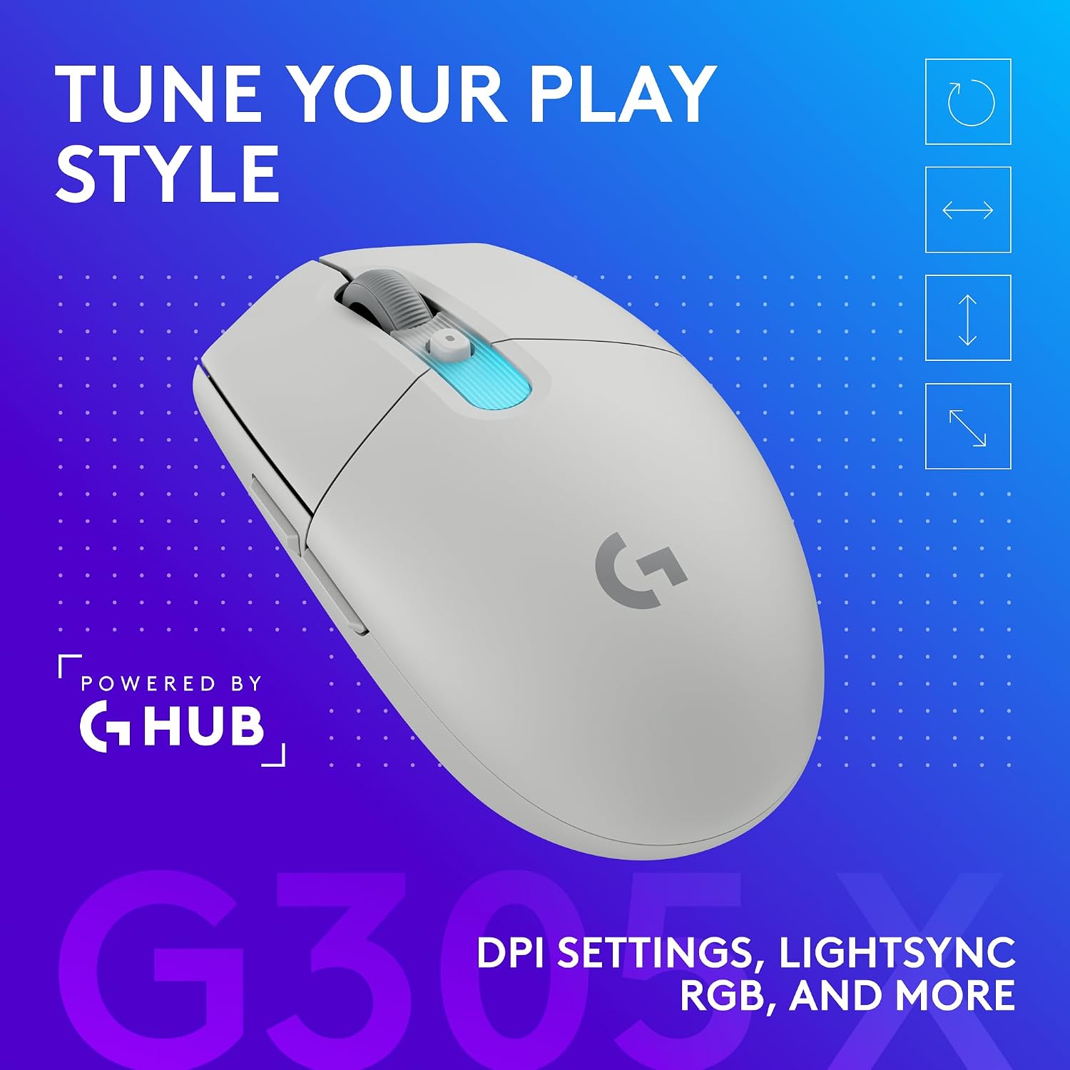 Logitech G305 Lightspeed Wireless Gaming Mouse, Hero Sensor, 12,000 DPI, Lightweight, 6 Programmable Buttons, 250h Battery, On-Board Memory, Compatible with PC, Mac - Black