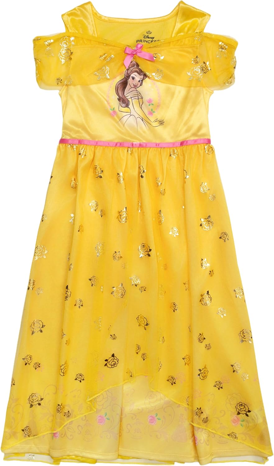 Disney Girls' Princess Dress Nightgown, Fantasy Gown, Soft & Cute Pajamas for Kids