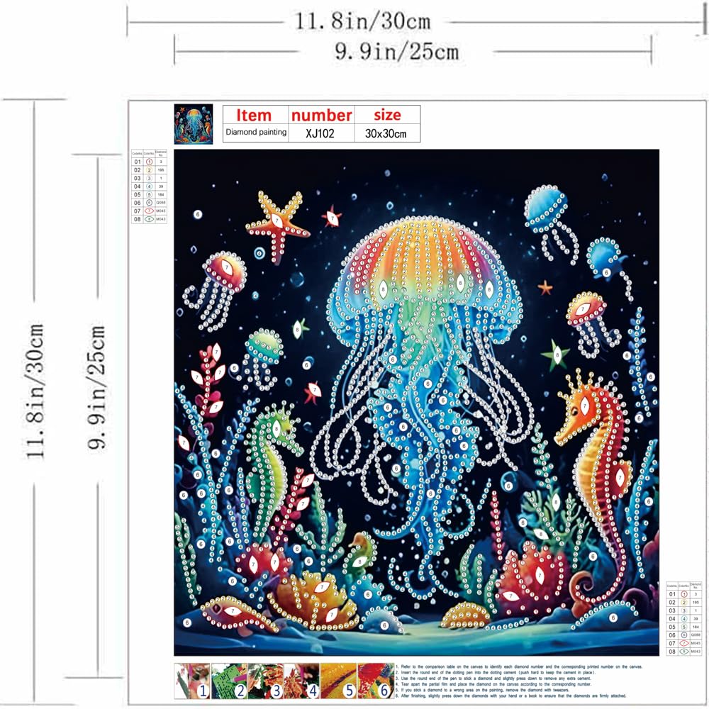 ZQEATRY Sea Turtle Animal Special Shape Diamond Art Kits for Adults,5D Diamond Painting Kits for Beginner,DIY Diamond Crystal Rhinestones Painting Kits for Home Wall Decor Gift 11.8 X 11.8inch