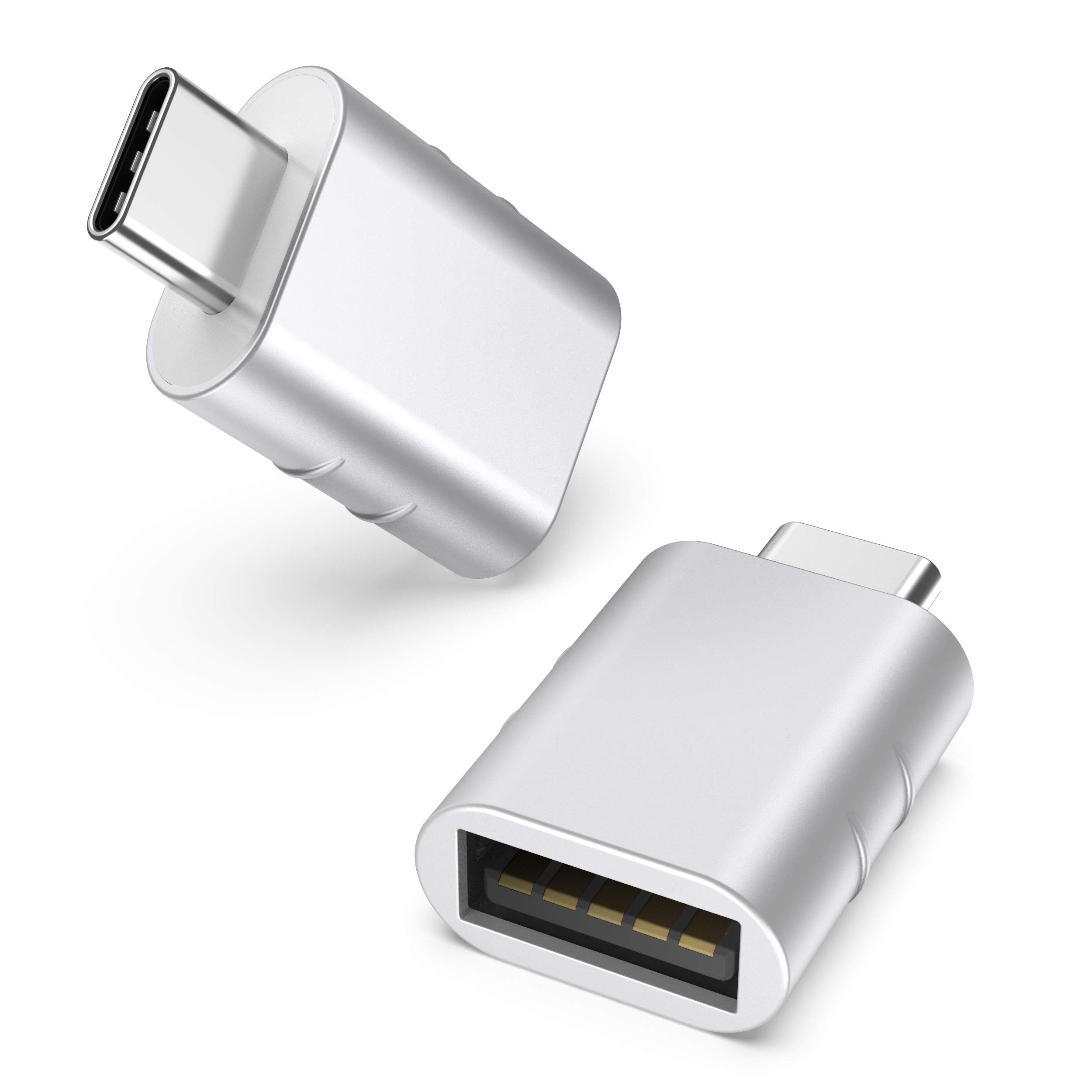 Syntech USB C to USB Adapter Pack of 2, USB 3.0 Female to Thunderbolt 4/3 Adapter Compatible with MacBook Pro Air 2024, Surface, iPad, iPhone, Galaxy Notebook, XPS and More Type C Devices, Space Grey