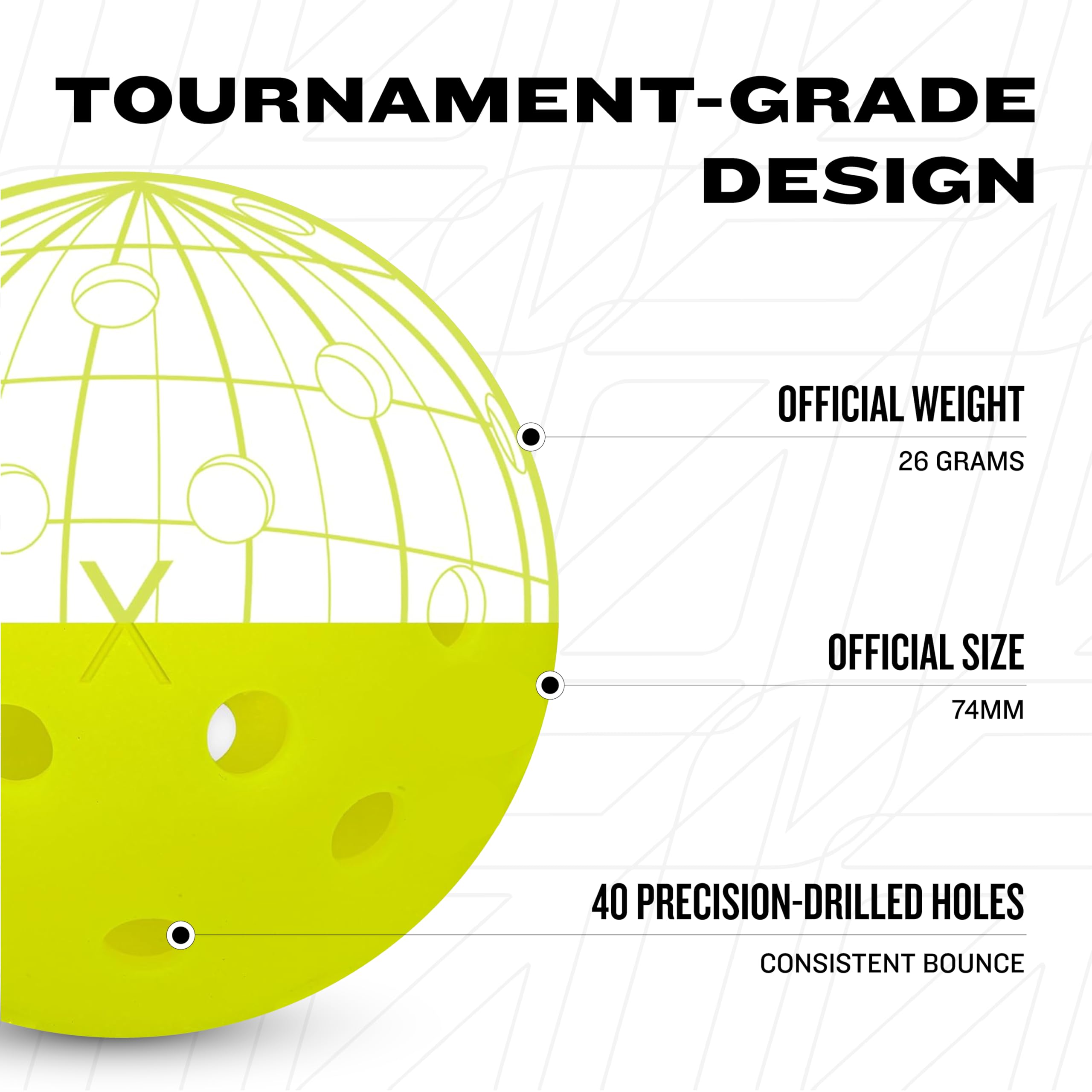 Franklin Sports X-40 Outdoor Pickleballs - Official Ball of USA Pickleball, APP Tour + US Open - Regulation Size