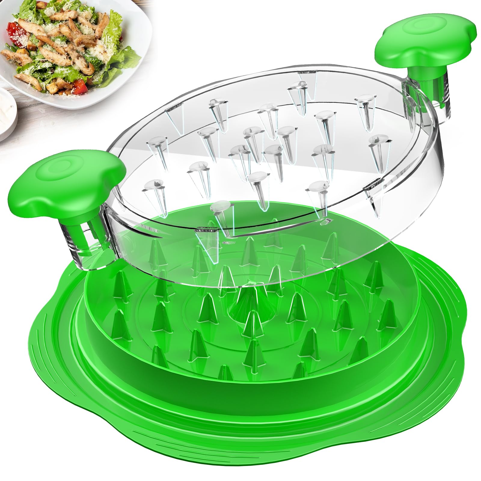 SURETIVIAN Chicken Shredder Tool Twist Large Chicken Breast Shredder with Brush&Fork, Visible Meat Shredder Machine, Strong Anti-Slip Strip, Ergonomic Handle, BPA Free, Suitable for Pork Beef Chicken
