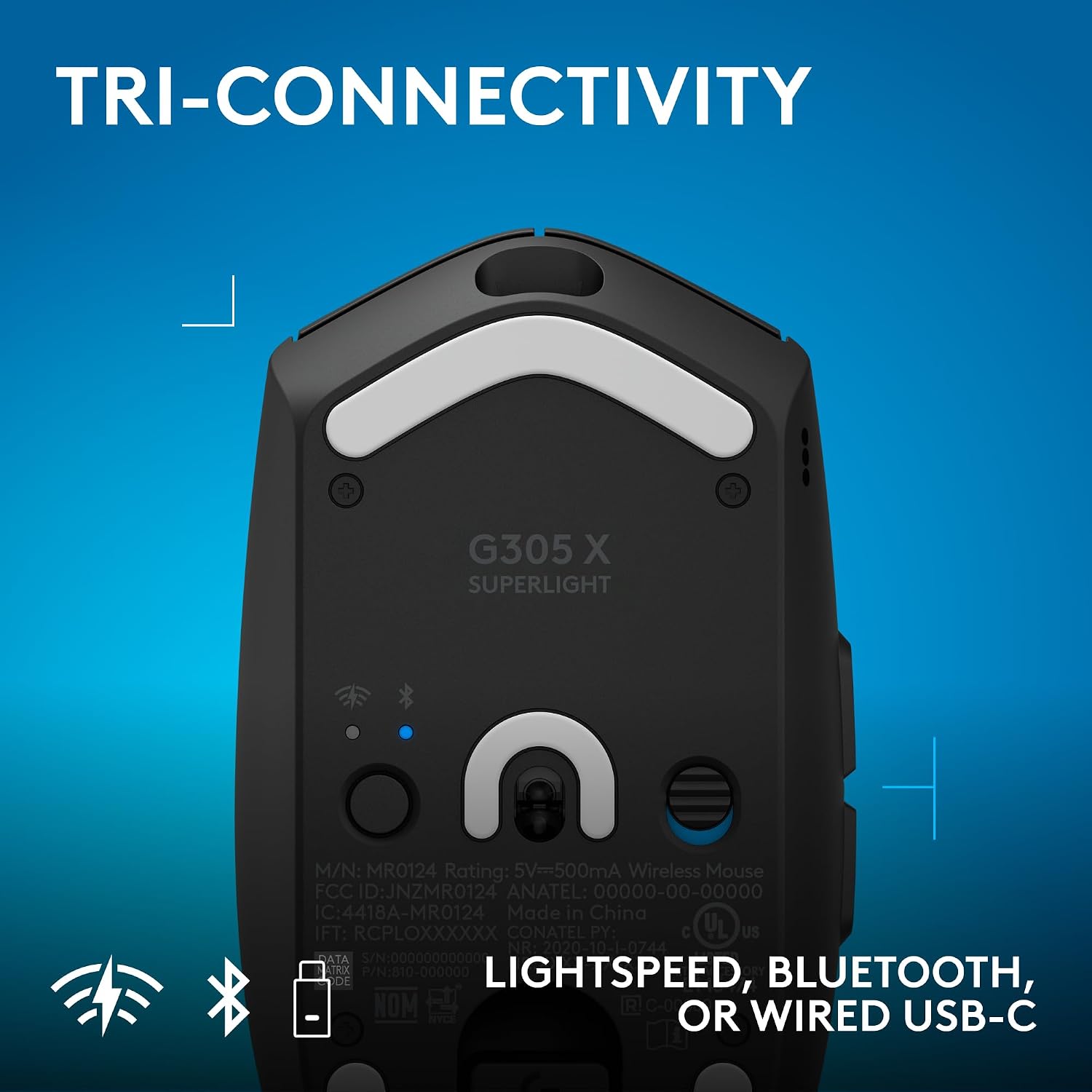 Logitech G305 Lightspeed Wireless Gaming Mouse, Hero Sensor, 12,000 DPI, Lightweight, 6 Programmable Buttons, 250h Battery, On-Board Memory, Compatible with PC, Mac - Black