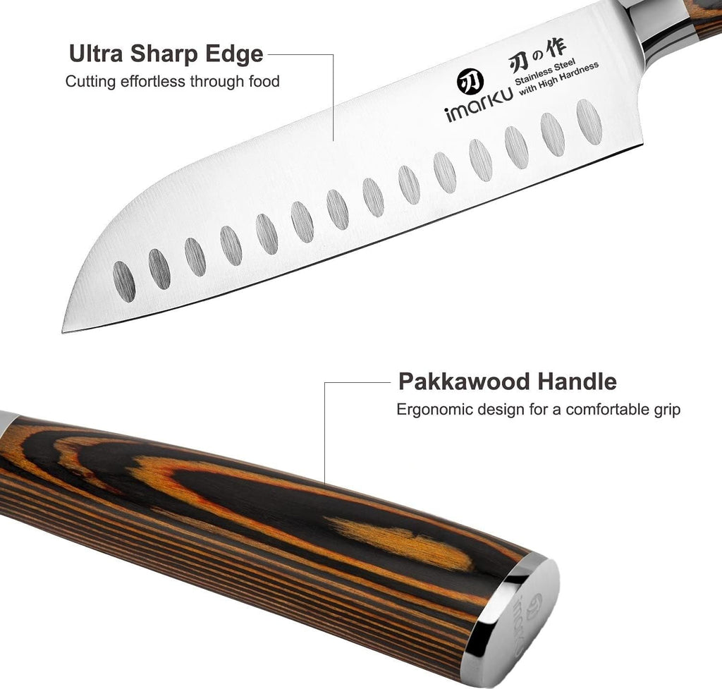 imarku Chef Knife 7 Inch Kitchen Knife Ultra Sharp Santoku Knife - High Carbon Japanese Chefs Knife, Kitchen Gadgets 2025, Apartment Essentials, Birthday Gifts for Him Her, Best Gifts for Women Men