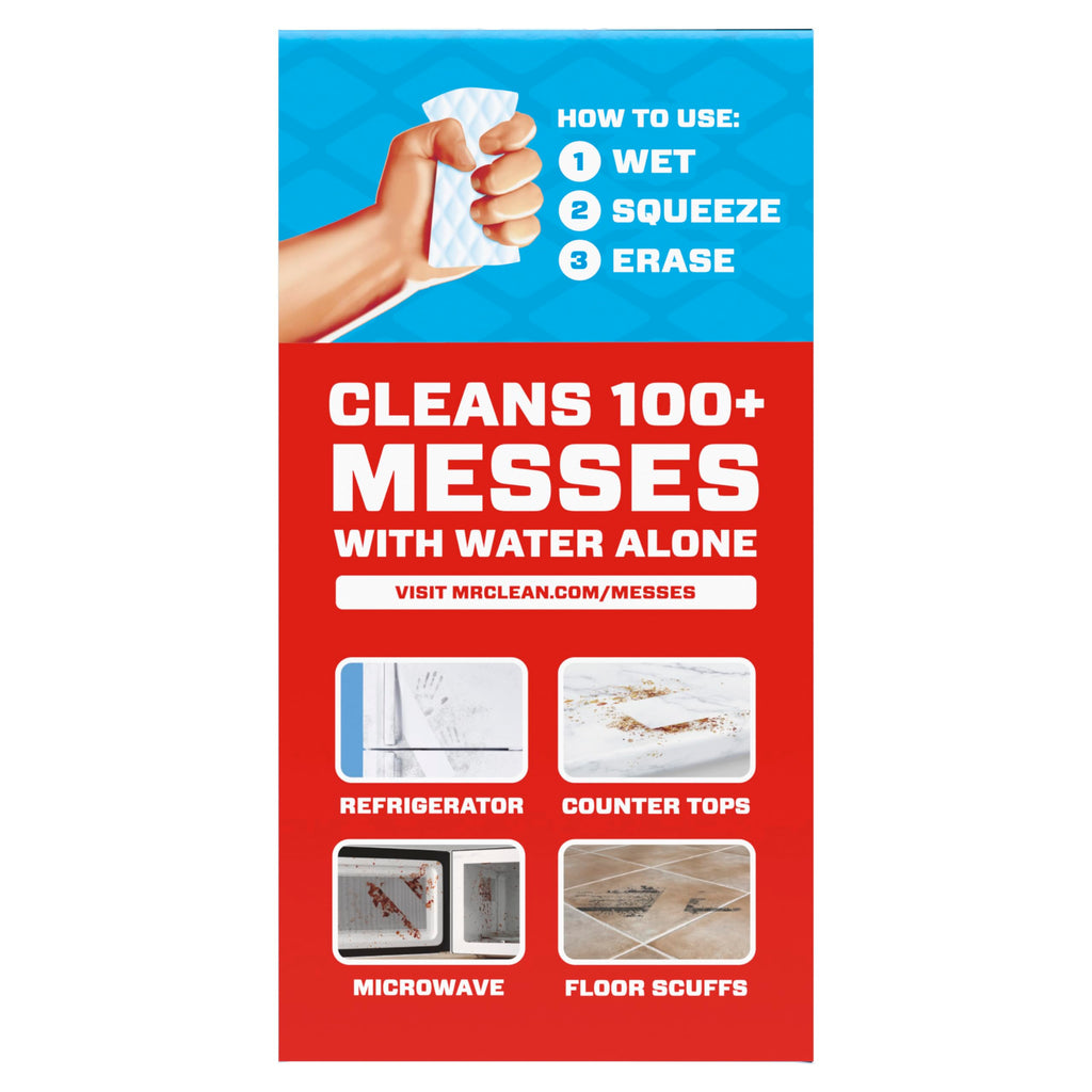 Mr. Clean Magic Eraser Sponge, All Purpose Cleaner, Cleaning Scrubber, Wall, Sneaker, Kitchen, Bathroom, Shower Cleaning Supplies, Melamine Sponge, Cleaning Pads, Whole Home Extra Durable, 12ct