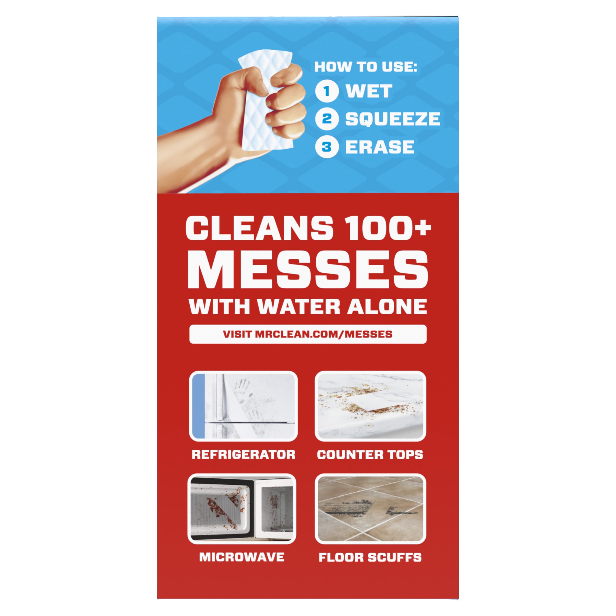 Mr. Clean Magic Eraser Sponge, All Purpose Cleaner, Cleaning Scrubber, Wall, Sneaker, Kitchen, Bathroom, Shower Cleaning Supplies, Melamine Sponge, Cleaning Pads, Whole Home Extra Durable, 12ct
