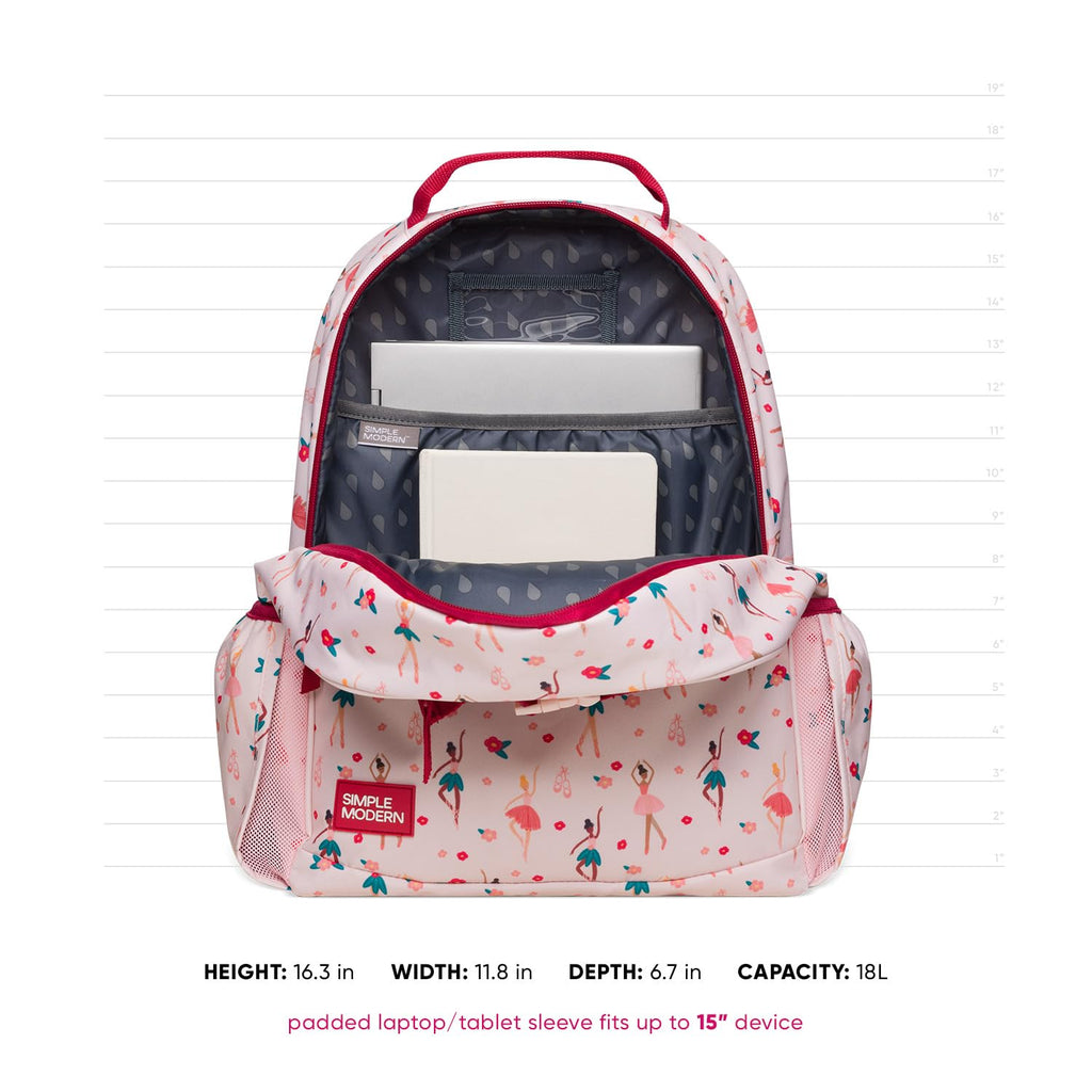 Simple Modern Medium Disney Toddler Backpack for School Girls and Boys | Kindergarten Elementary Kids Backpack | Fletcher Collection | Kids - 15" tall | Princess Rainbows