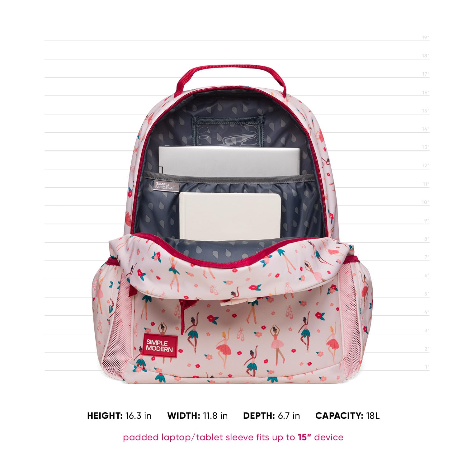 Simple Modern Medium Disney Toddler Backpack for School Girls and Boys | Kindergarten Elementary Kids Backpack | Fletcher Collection | Kids - 15" tall | Princess Rainbows