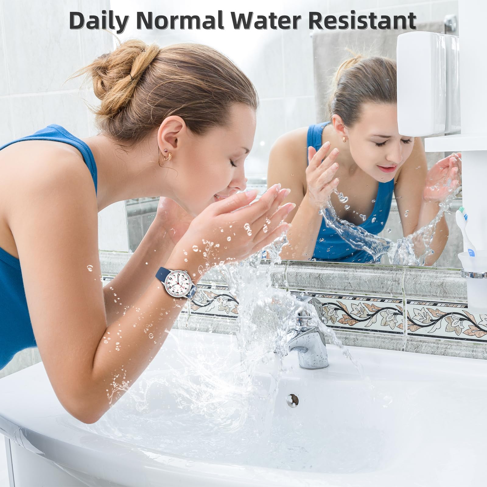 TWOPTION Nurse Watch for Women Waterproof Analog Silicone Watch with Second Hand Nursing Watch