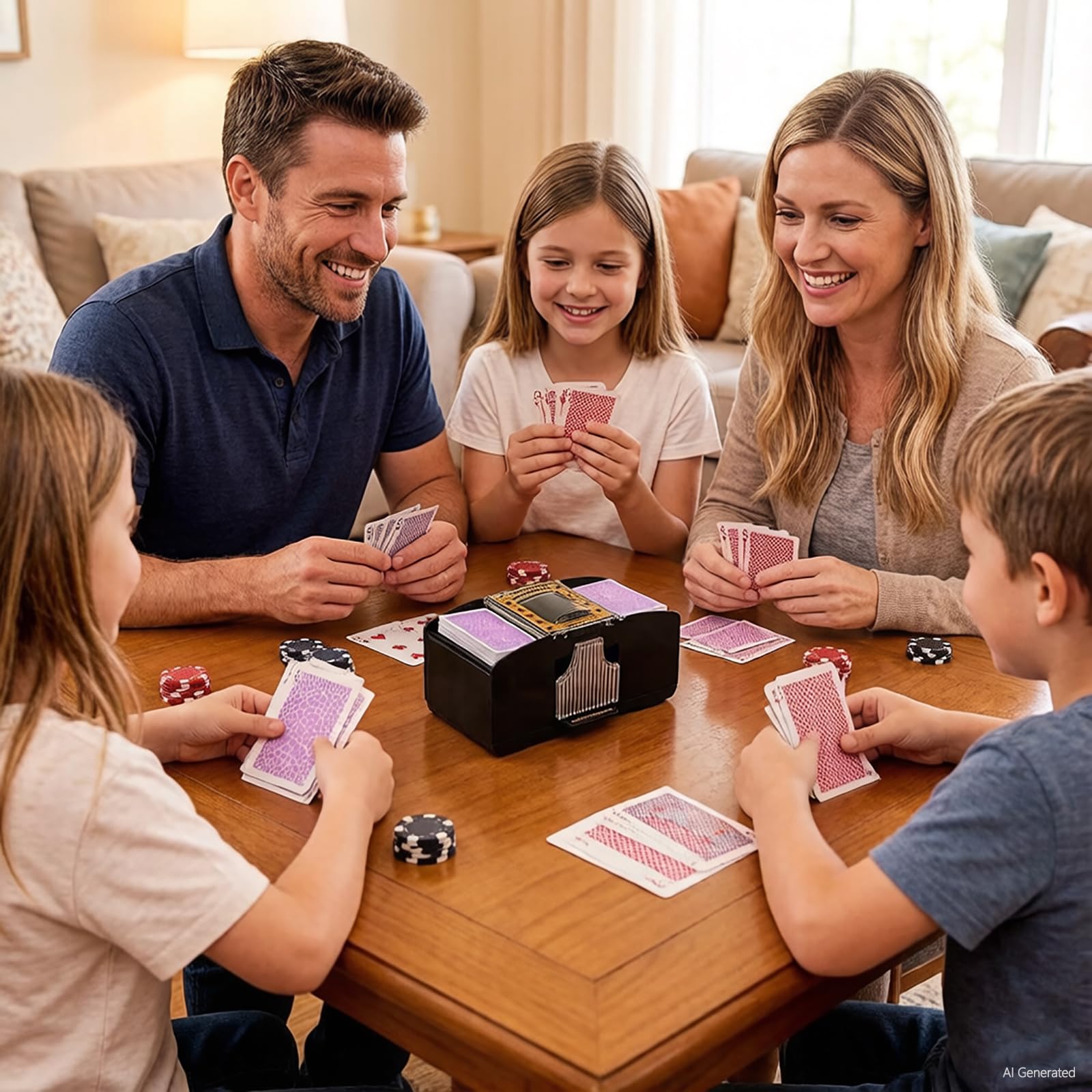 FEIERYA Automatic Card Shuffler 2 Deck,Battery-Operated Electric UNO Poker Shuffler,Playing Card Shuffler for Home Card Game,Travel