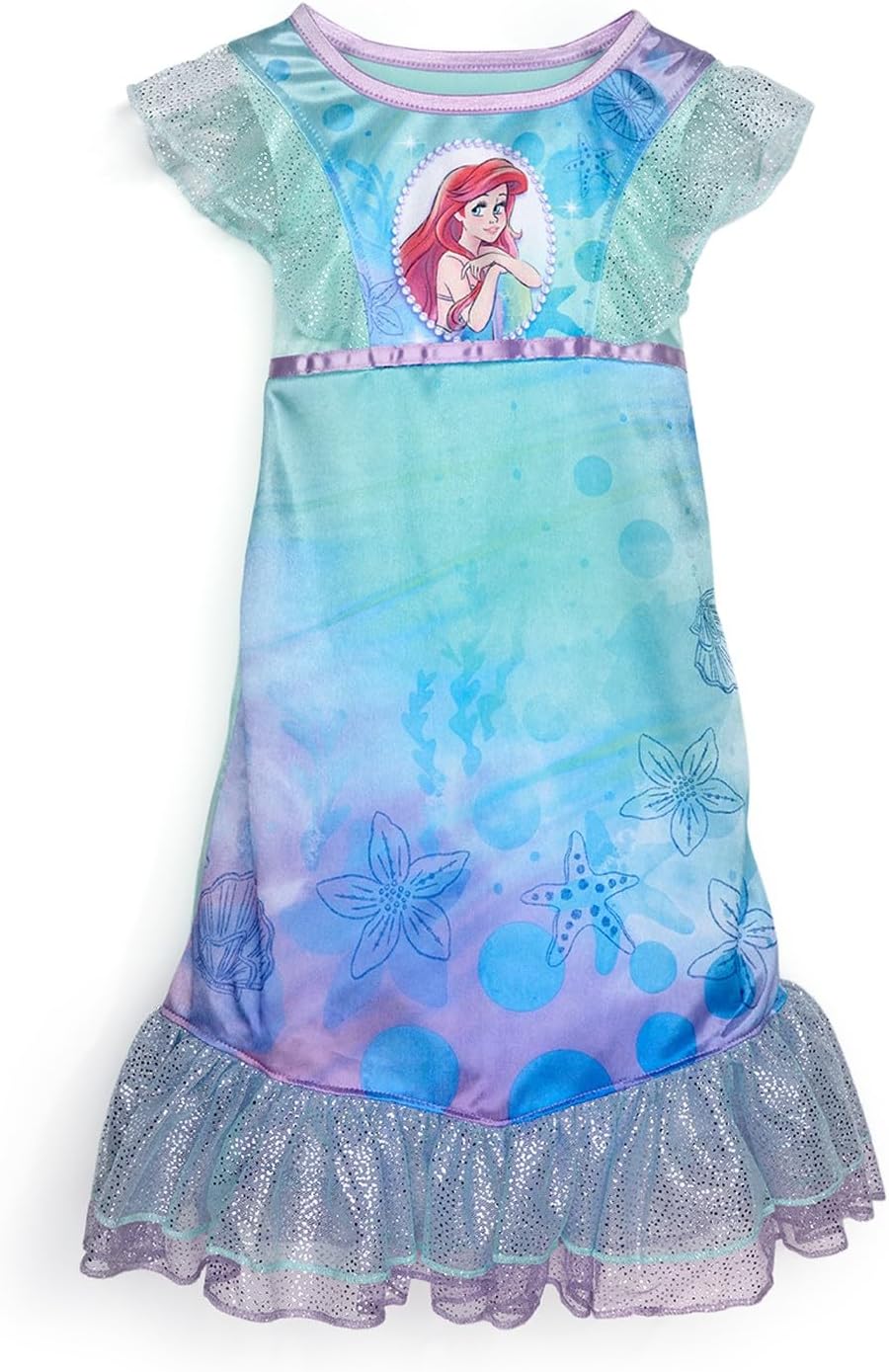 Disney Girls' Princess Dress Nightgown, Fantasy Gown, Soft & Cute Pajamas for Kids